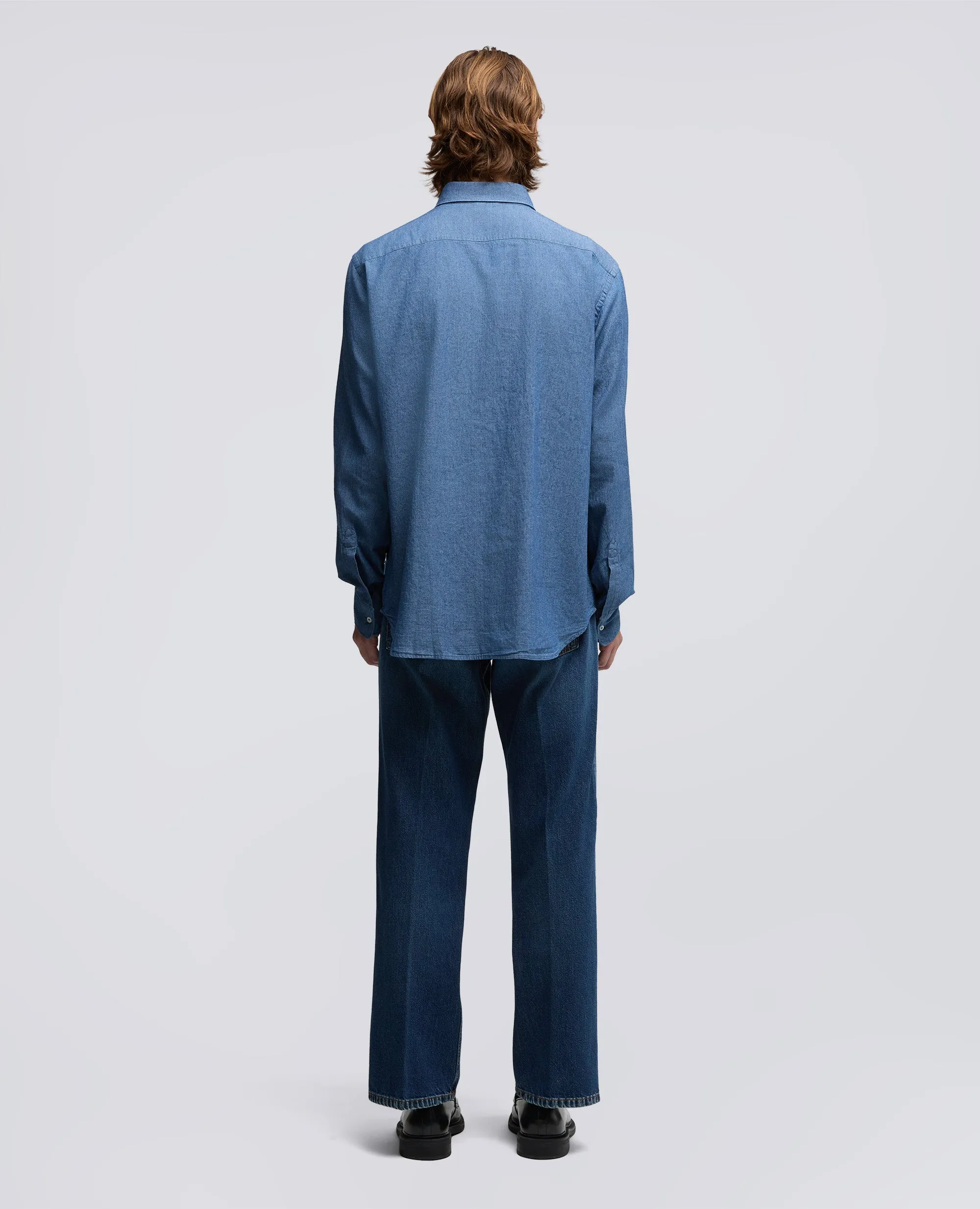 CAMICIA IN CHAMBRAY DI COTONE GIAPPONESE - DENIM MEDIO sold by Aspesi product image thumbnail 3