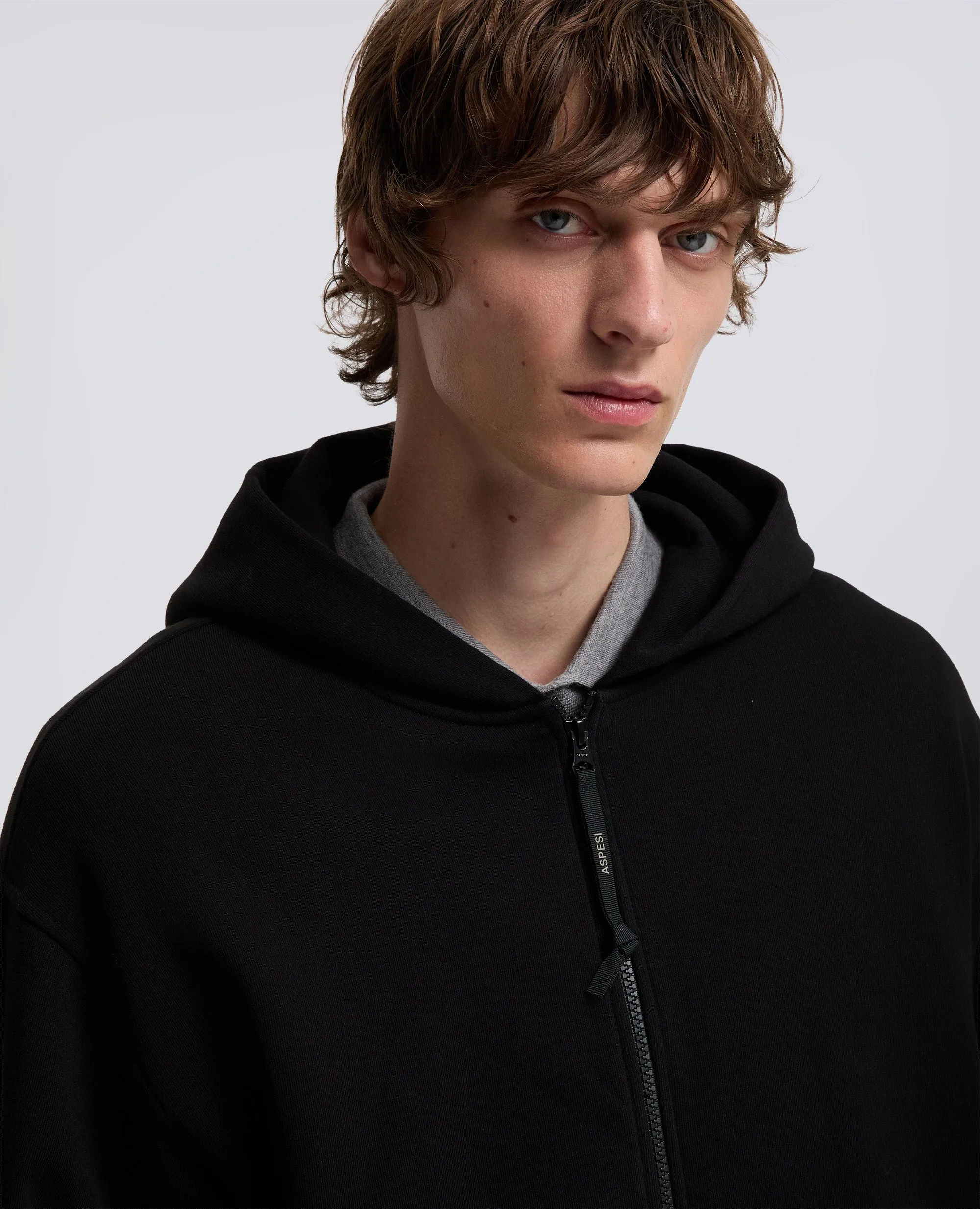 FELPA IN COTONE CON CAPPUCCIO - NERO sold by Aspesi product image thumbnail 4