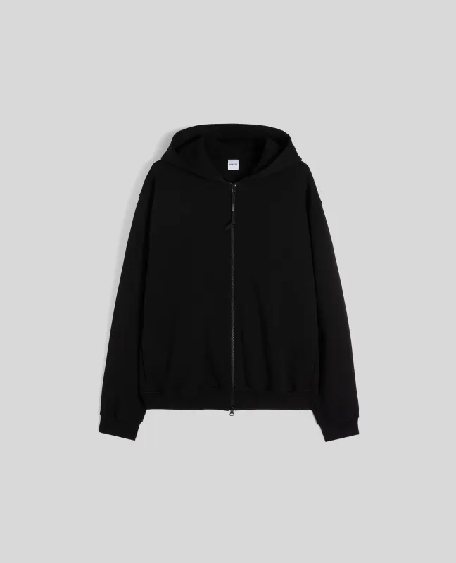 FELPA IN COTONE CON CAPPUCCIO - NERO made by Aspesi