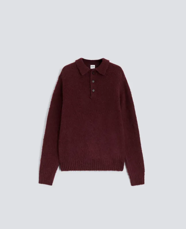 POLO IN LANA SHETLAND - BORDEAUX sold by Aspesi