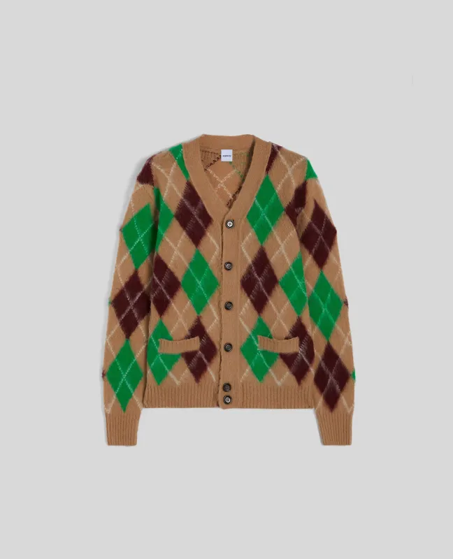 CARDIGAN IN LANA SHETLAND - CAMMELLO made by Aspesi