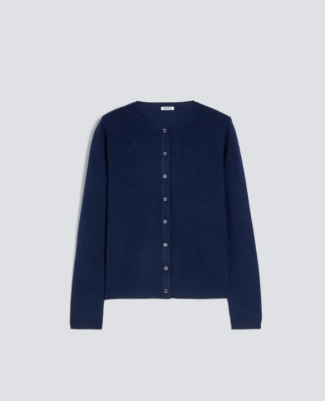 CARDIGAN IN CASHMERE - NAVY sold by Aspesi