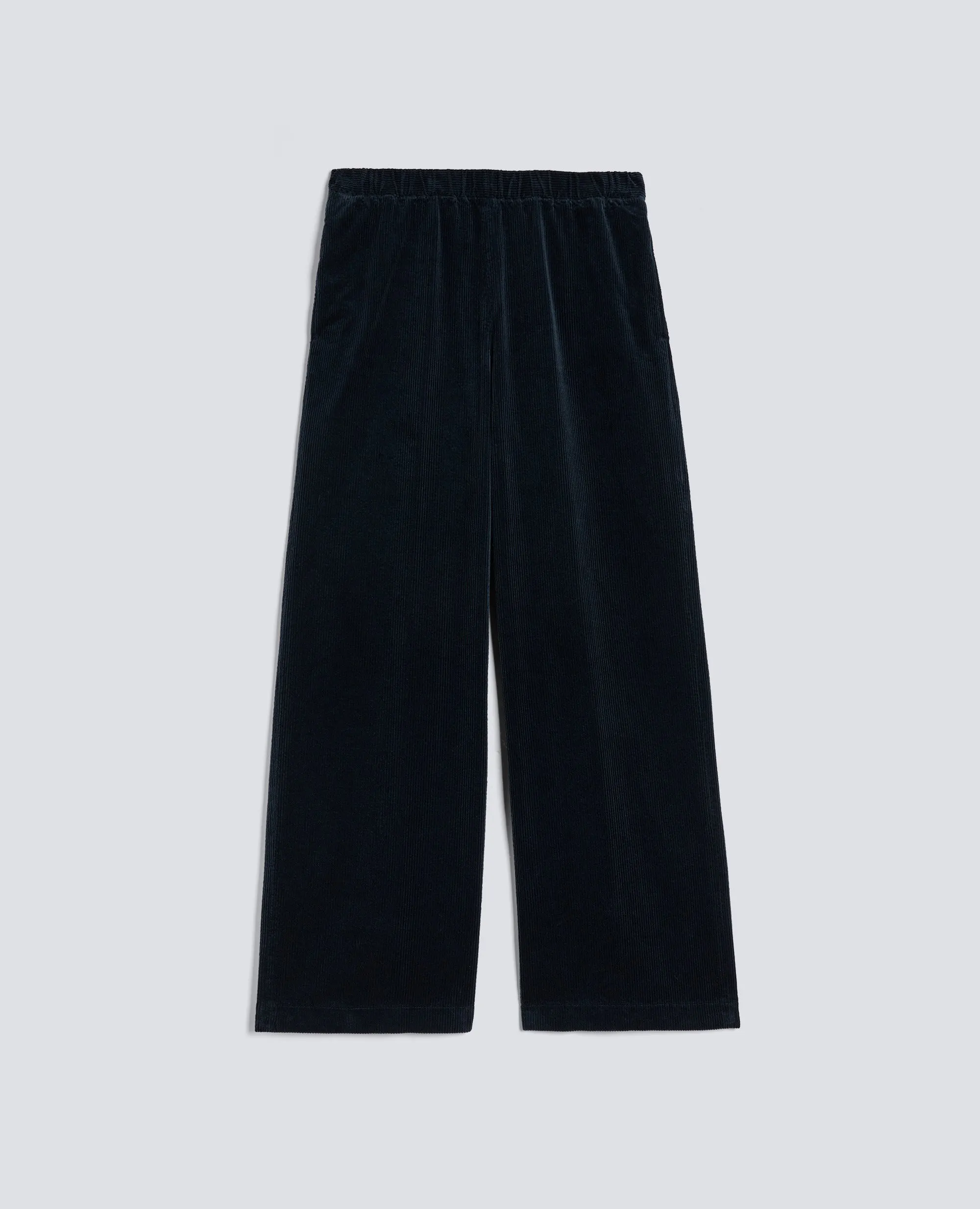 PANTALONE AMPIO IN VELLUTO A COSTE - NAVY sold by Aspesi