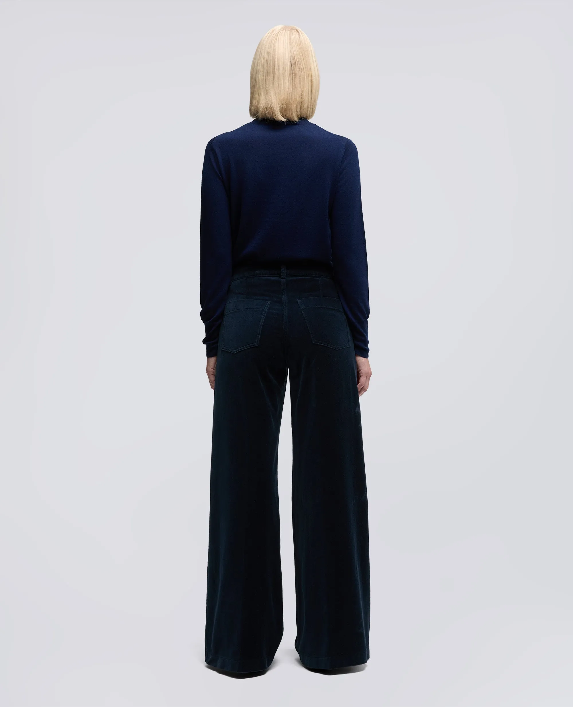 PANTALONE AMPIO IN VELLUTO LISCIO - NAVY sold by Aspesi product image thumbnail 3