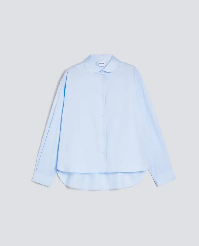 CAMICIA BOXY IN POPELINE DI COTONE - AZZURRO sold by Aspesi