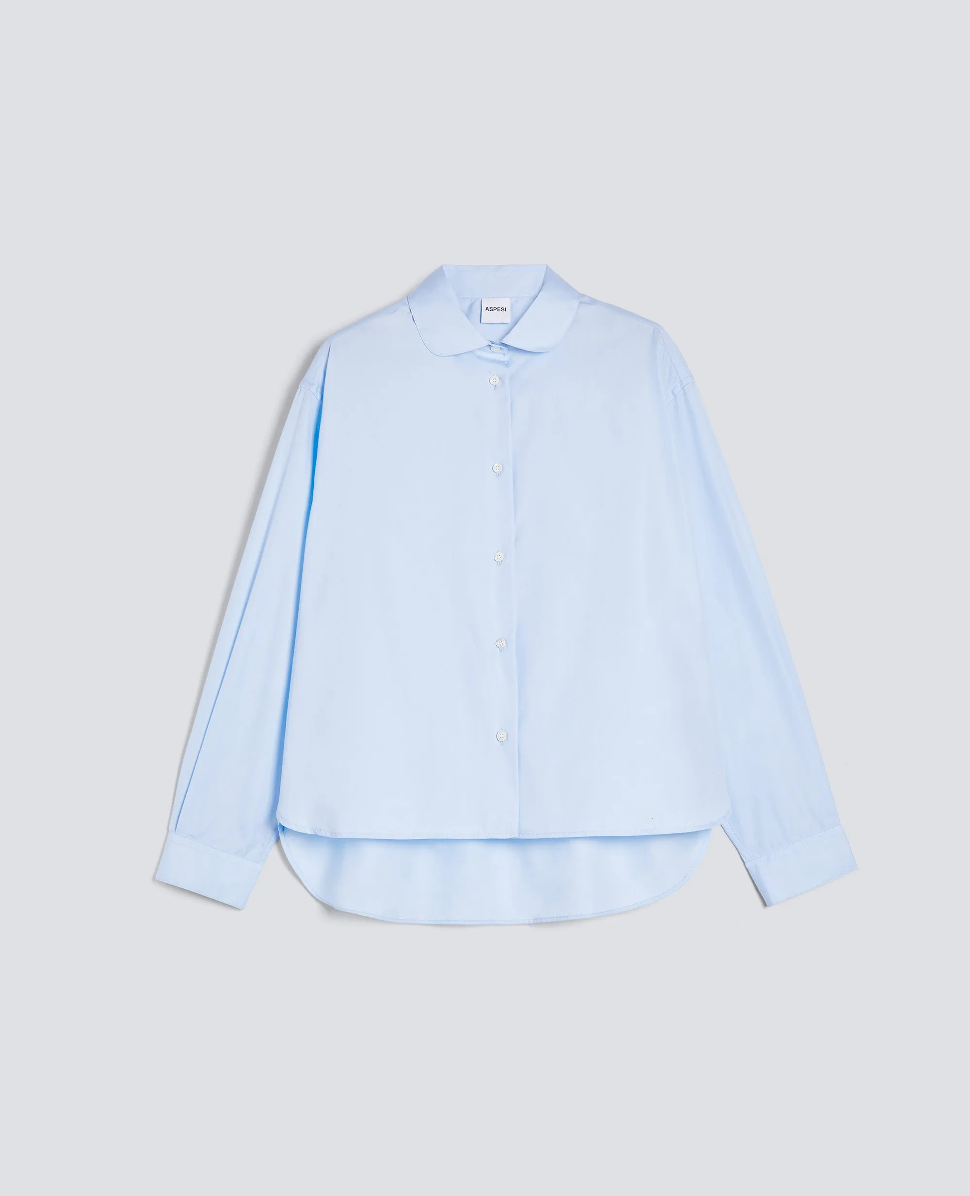 CAMICIA BOXY IN POPELINE DI COTONE - AZZURRO sold by Aspesi