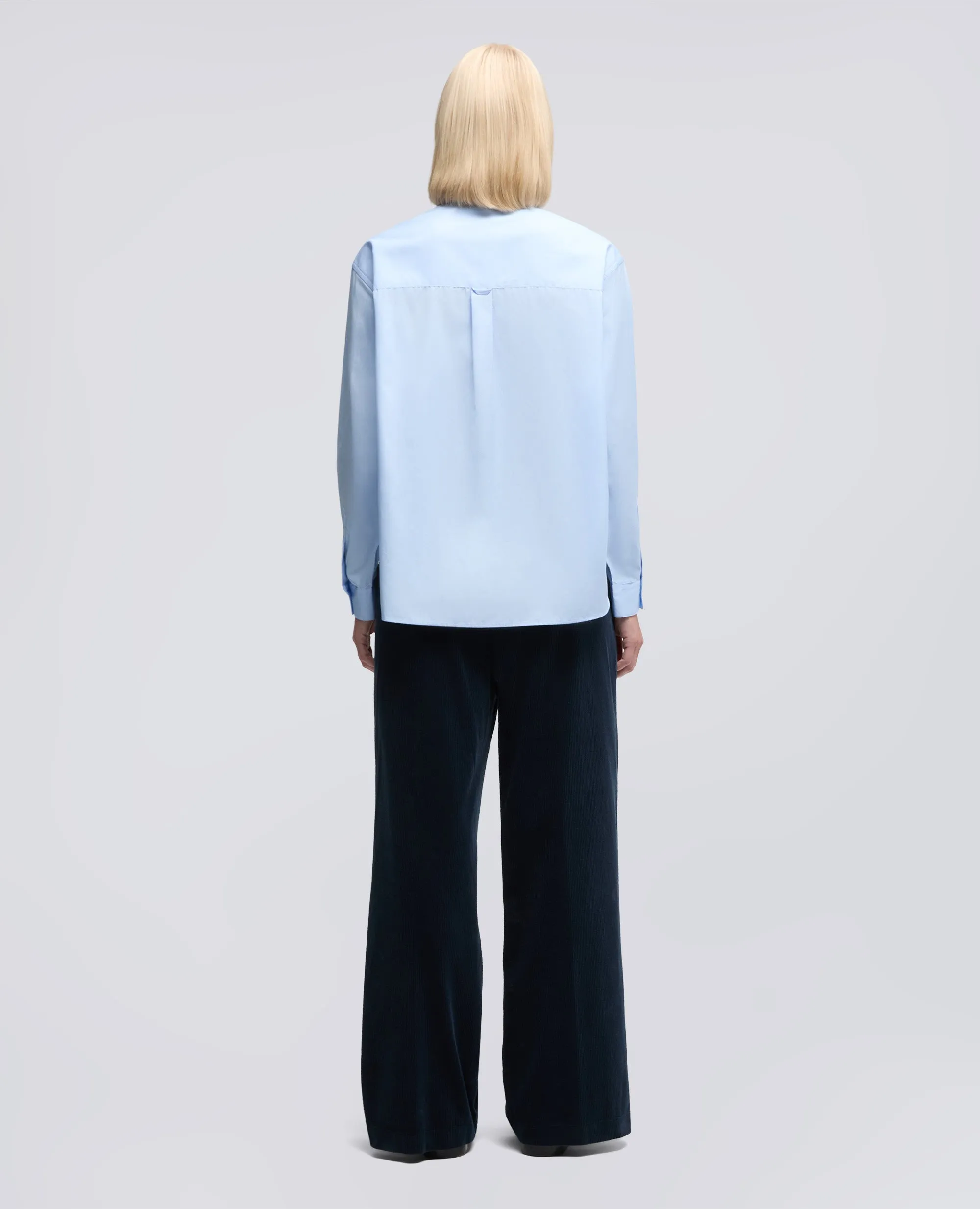 CAMICIA BOXY IN POPELINE DI COTONE - AZZURRO sold by Aspesi product image thumbnail 3