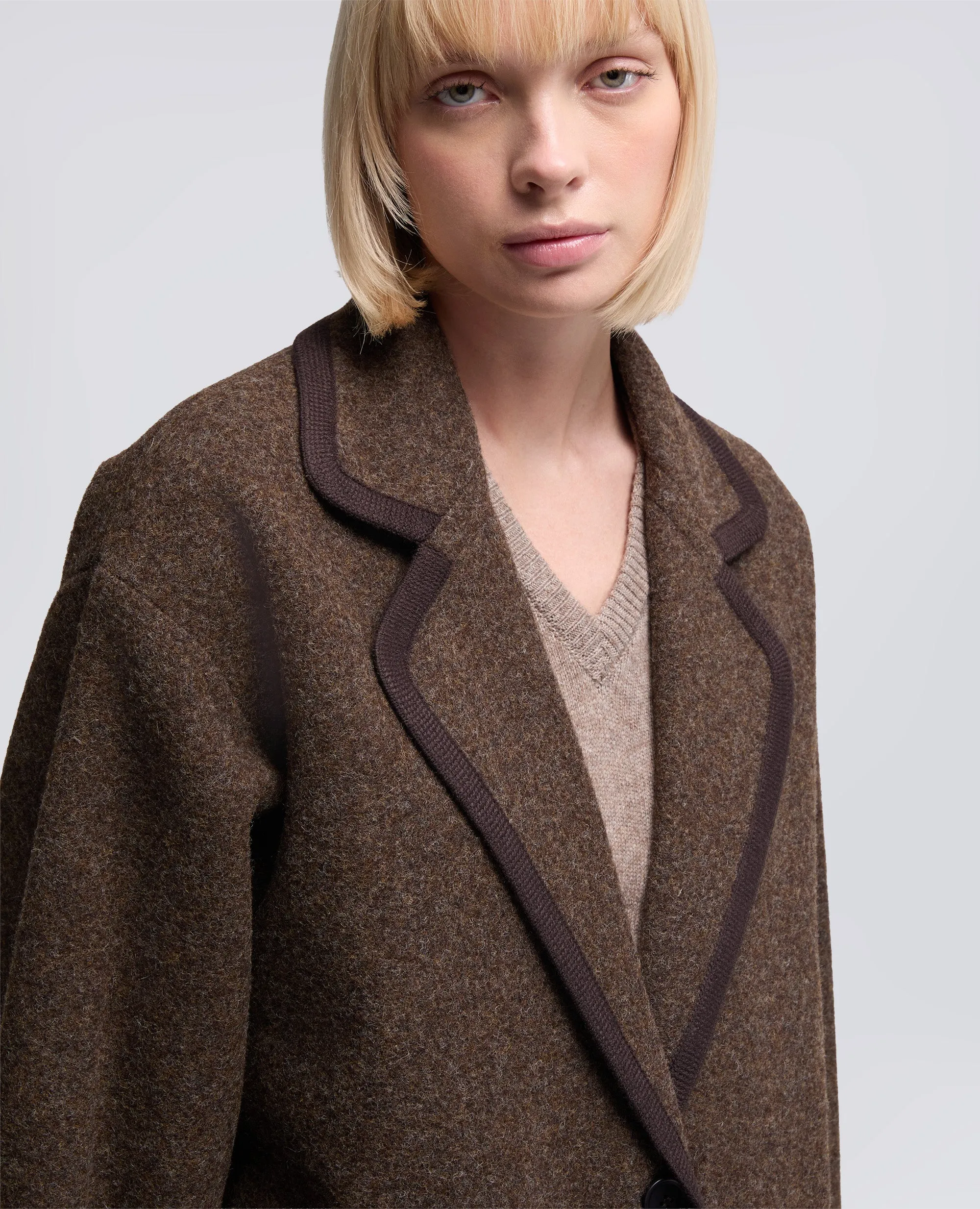 GIACCA IN LANA SHETLAND - MARRONE sold by Aspesi product image thumbnail 4