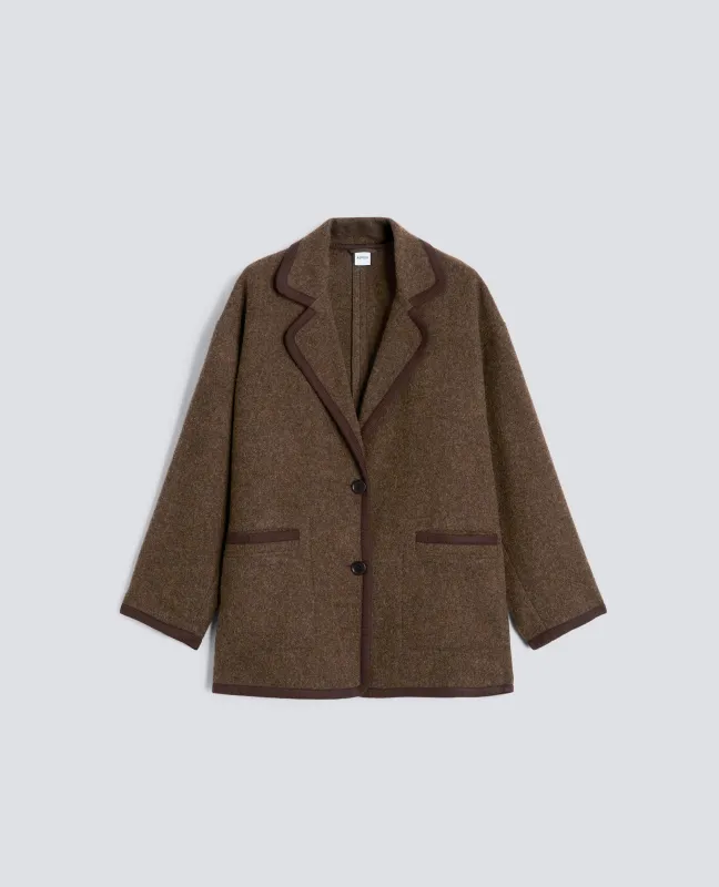 GIACCA IN LANA SHETLAND - MARRONE sold by Aspesi