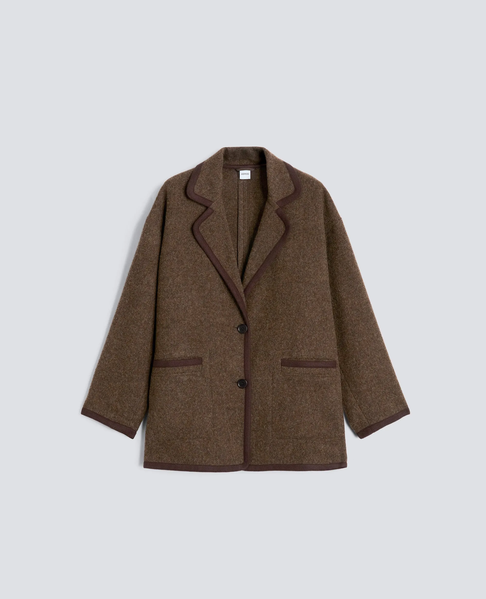 GIACCA IN LANA SHETLAND - MARRONE sold by Aspesi