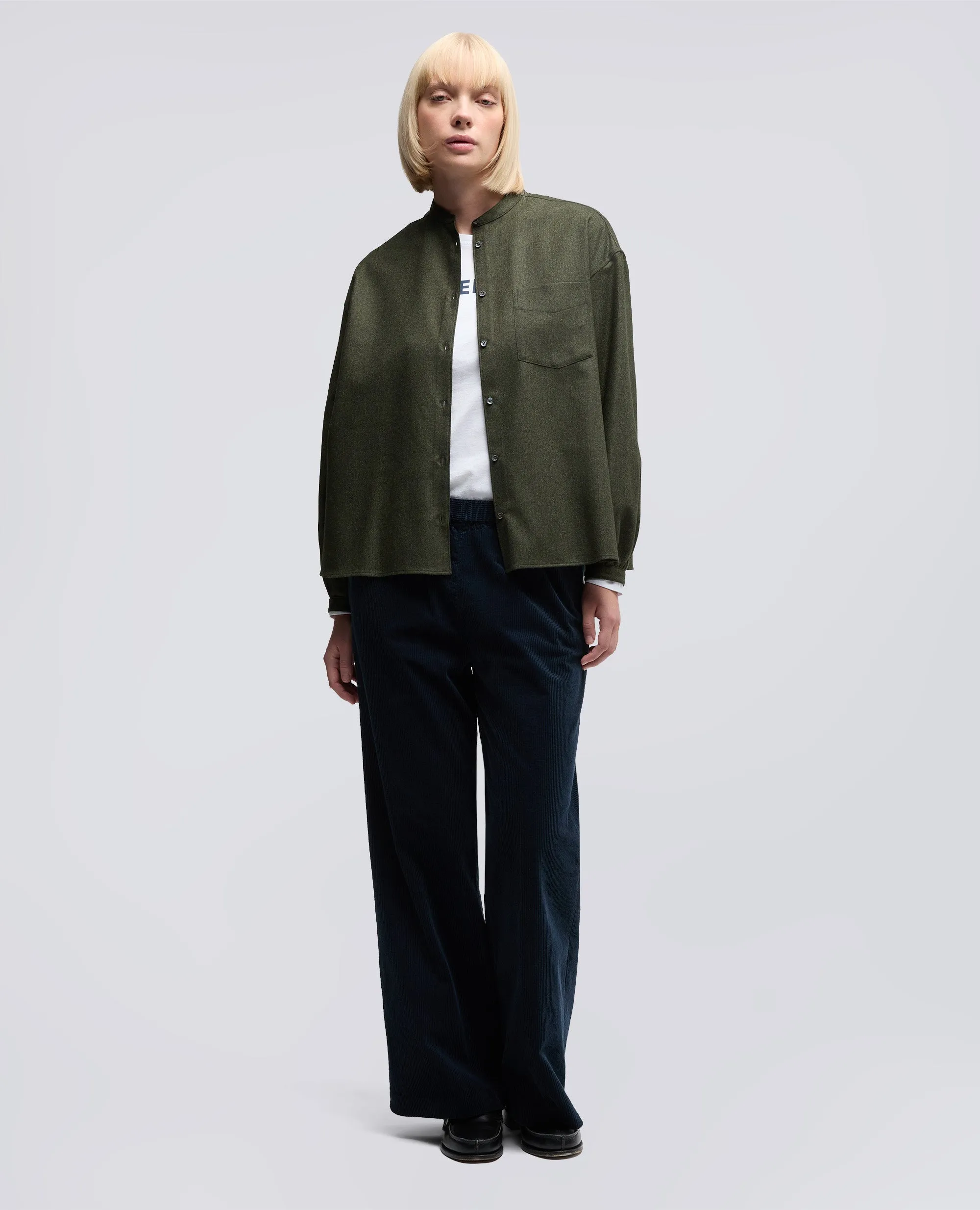 CAMICIA IN FLANELLA DI MISTO LANA - MILITARE sold by Aspesi product image thumbnail 2