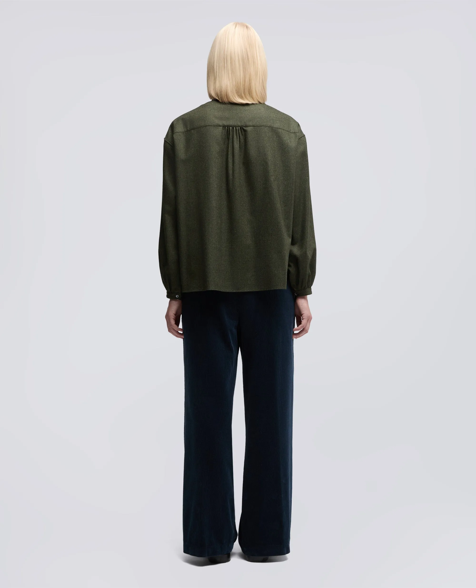 CAMICIA IN FLANELLA DI MISTO LANA - MILITARE sold by Aspesi product image thumbnail 3
