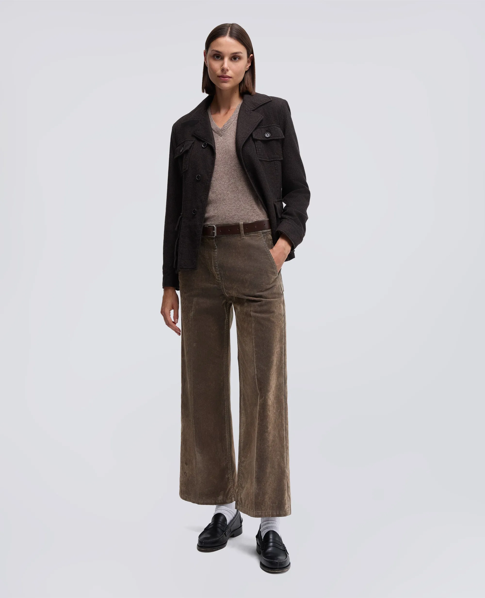 MAGLIA IN MISTO LANA CON SCOLLO A V - TORTORA sold by Aspesi product image thumbnail 2