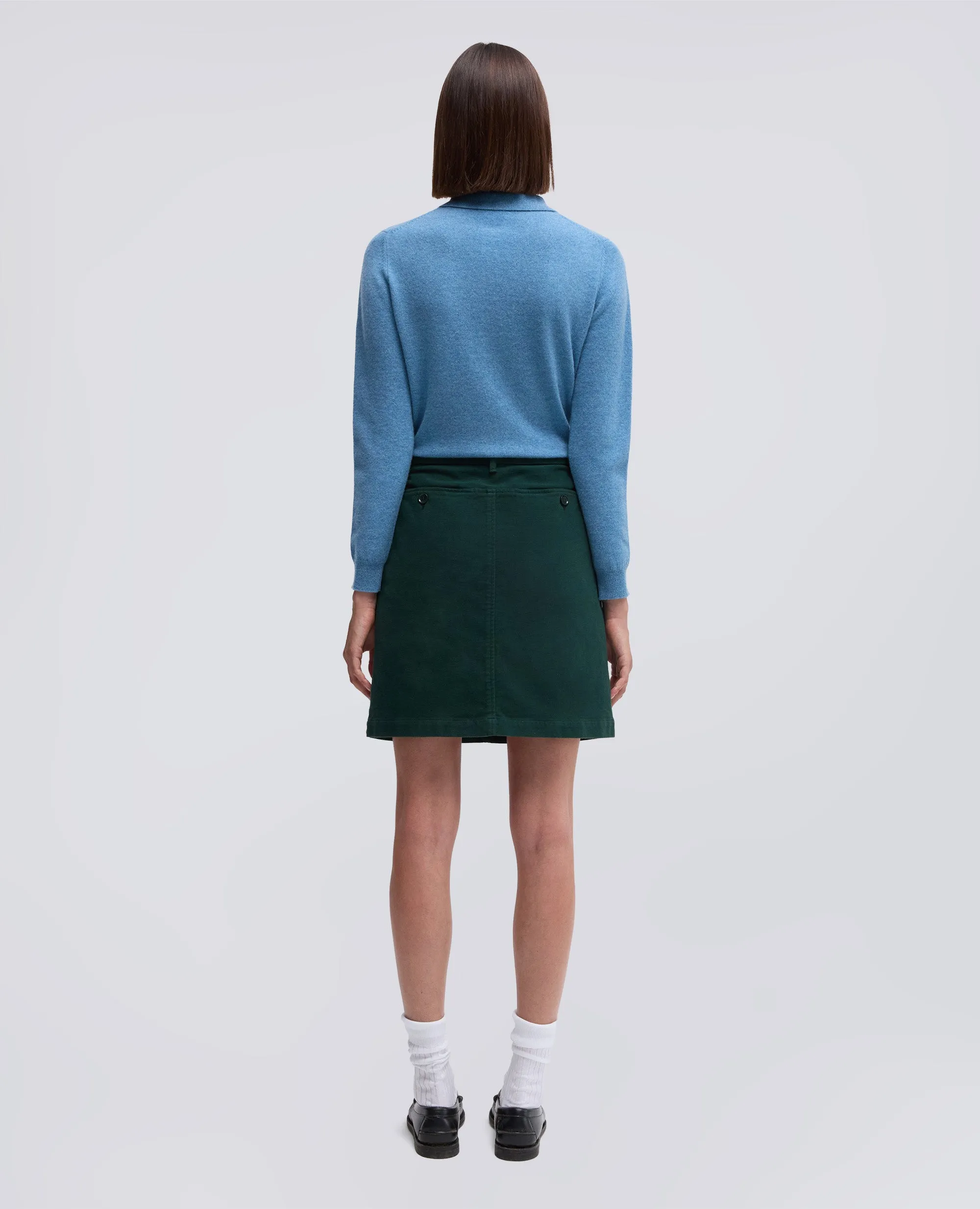 MINIGONNA IN FUSTAGNO STRETCH - VERDE INGLESE sold by Aspesi product image thumbnail 3