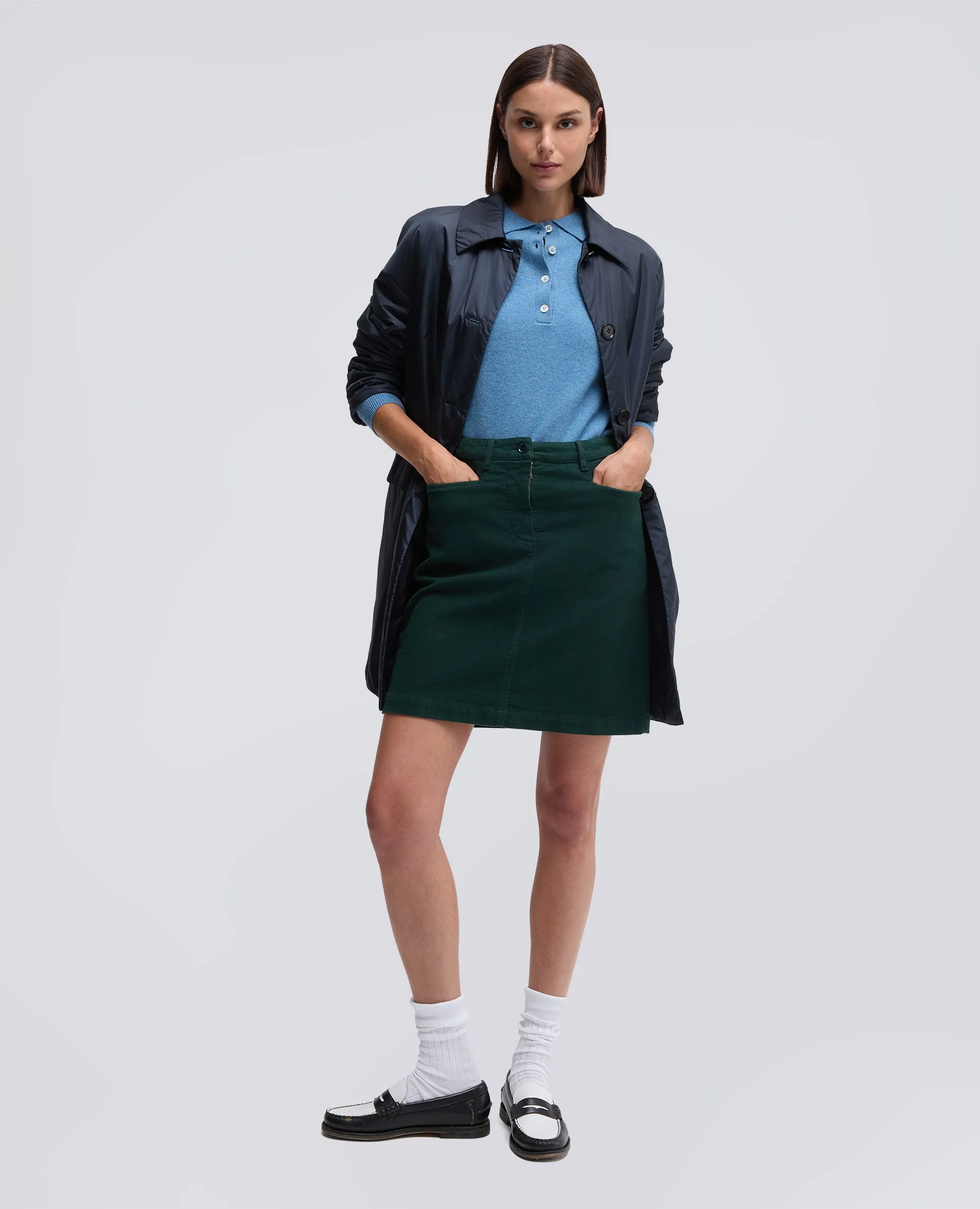 MINIGONNA IN FUSTAGNO STRETCH - VERDE INGLESE sold by Aspesi product image thumbnail 2