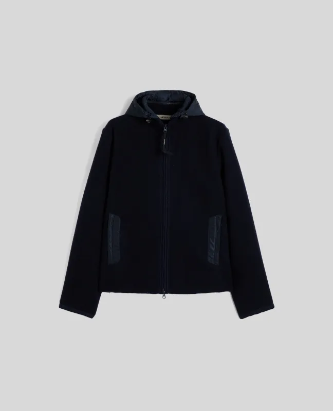 GIUBBOTTO WERNER IN LANA SHETLAND - NAVY sold by Aspesi