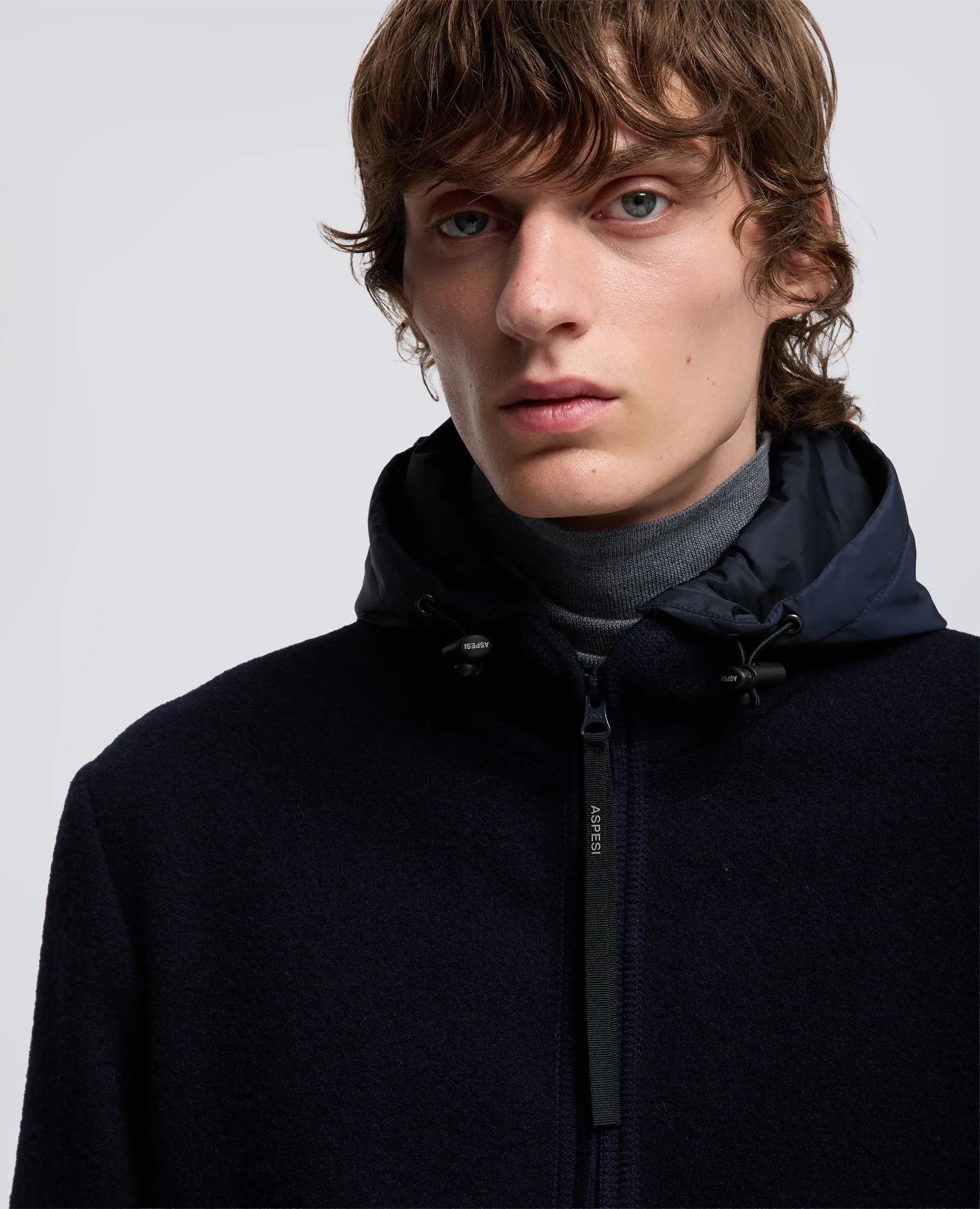 GIUBBOTTO WERNER IN LANA SHETLAND - NAVY sold by Aspesi product image thumbnail 4
