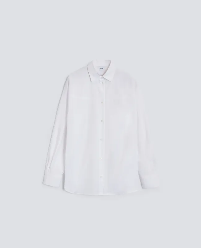 CAMICIA IN POPELINE DI COTONE - BIANCO sold by Aspesi
