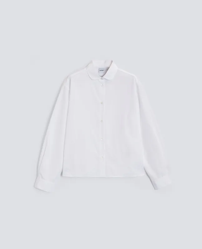 CAMICIA BOXY IN POPELINE DI COTONE - BIANCO sold by Aspesi