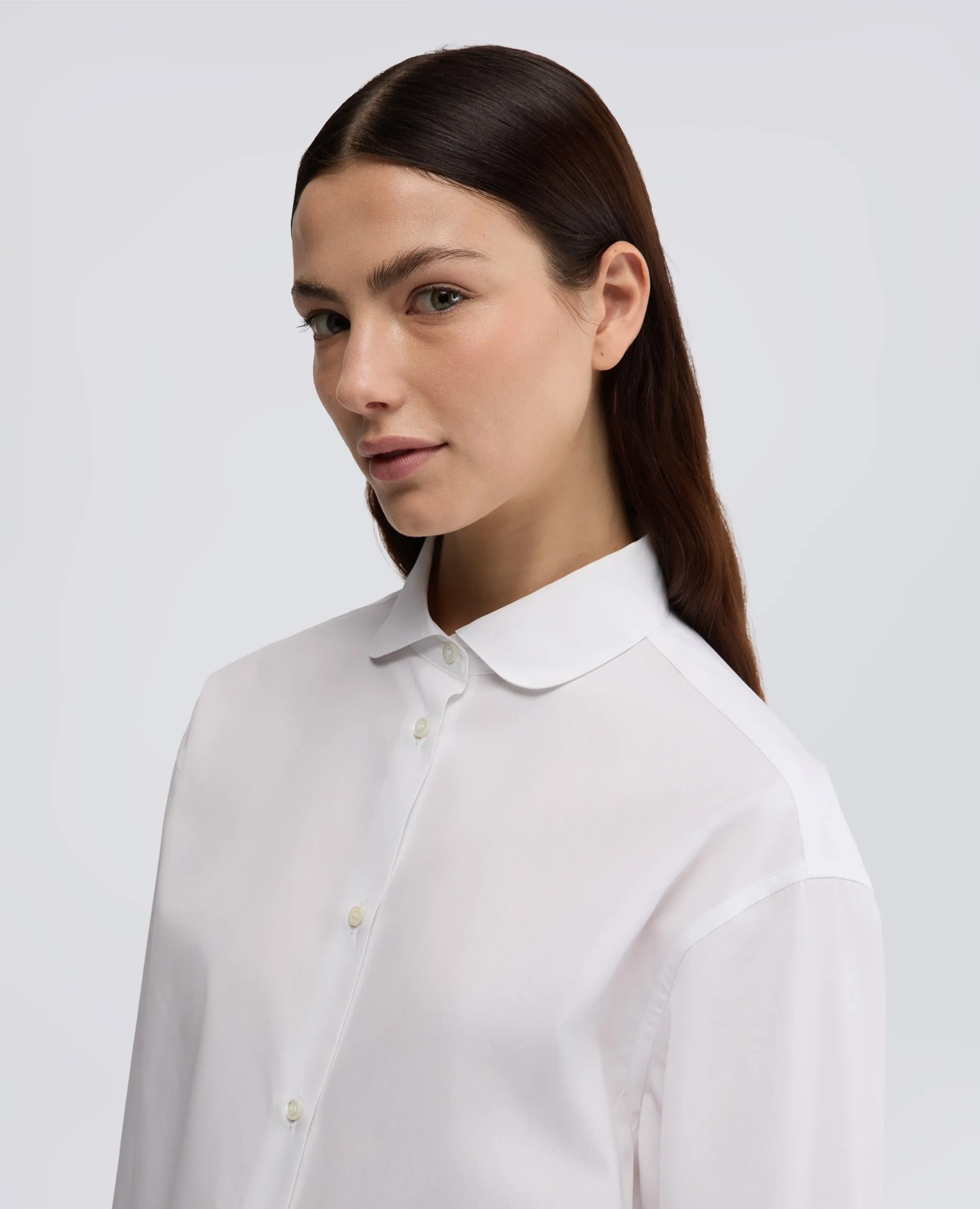 CAMICIA BOXY IN POPELINE DI COTONE - BIANCO sold by Aspesi product image thumbnail 4