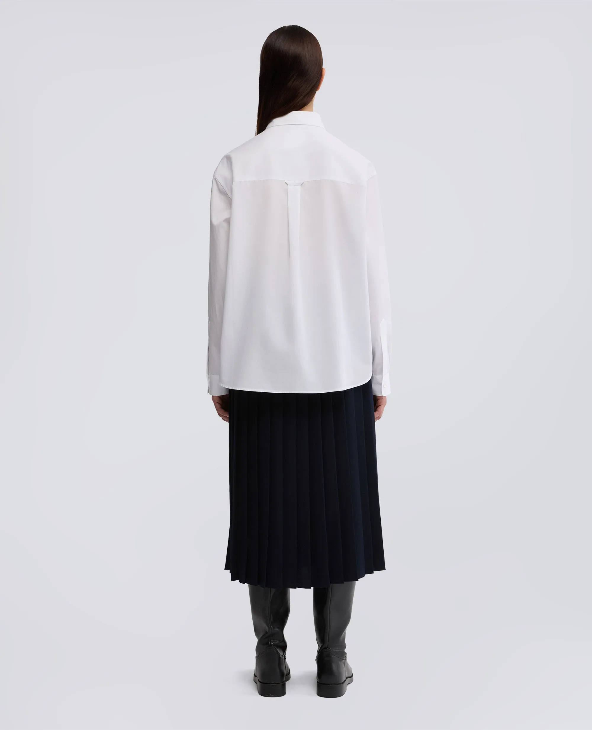 CAMICIA BOXY IN POPELINE DI COTONE - BIANCO sold by Aspesi product image thumbnail 3