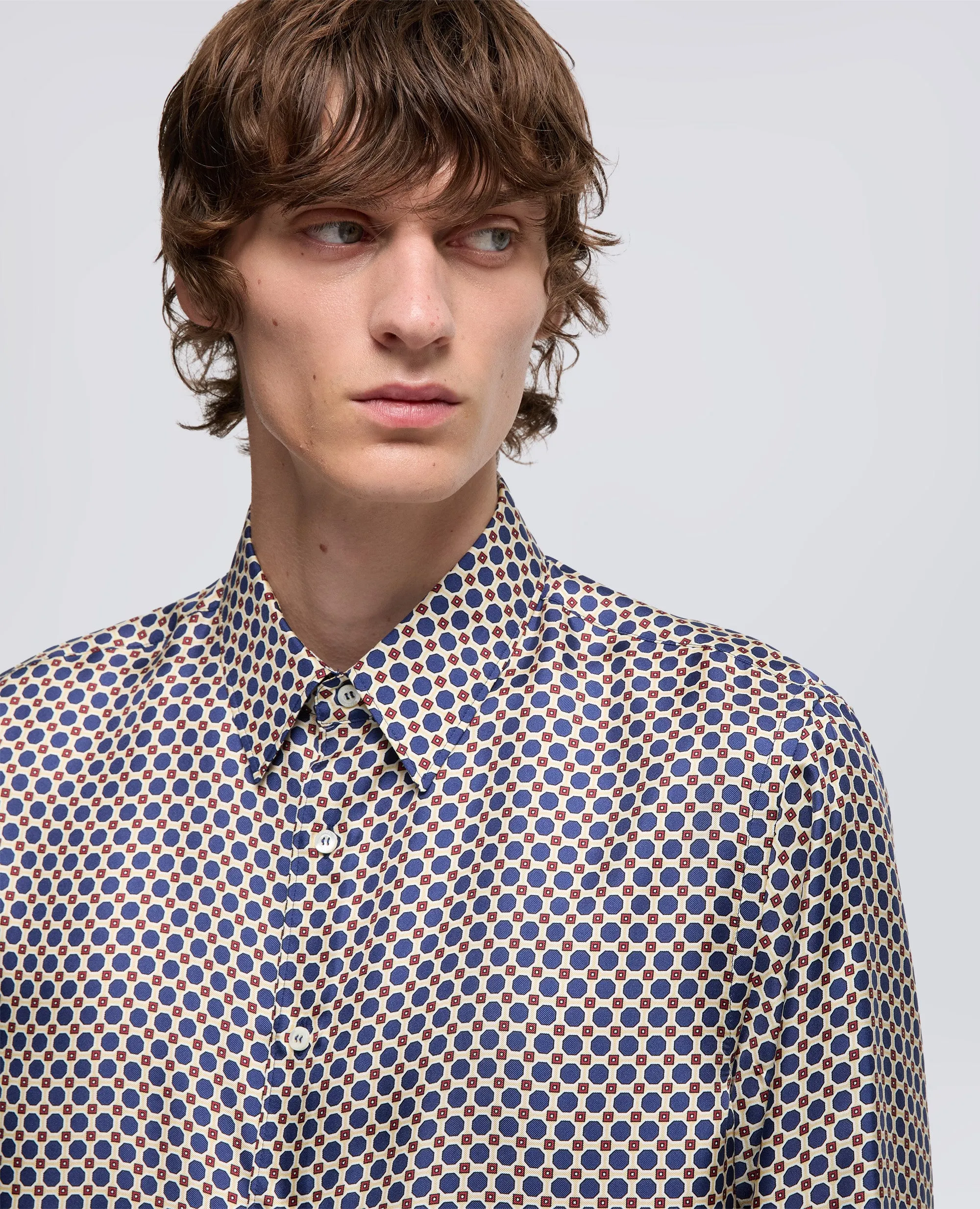 CAMICIA COMMA IN TWILL DI SETA - BLU sold by Aspesi product image thumbnail 4