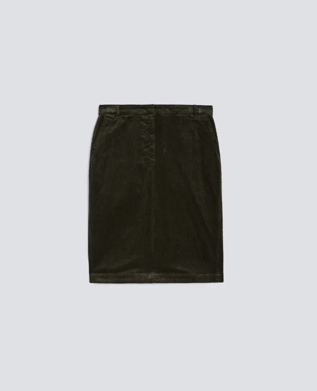 GONNA IN VELLUTO A COSTE - MILITARE made by Aspesi