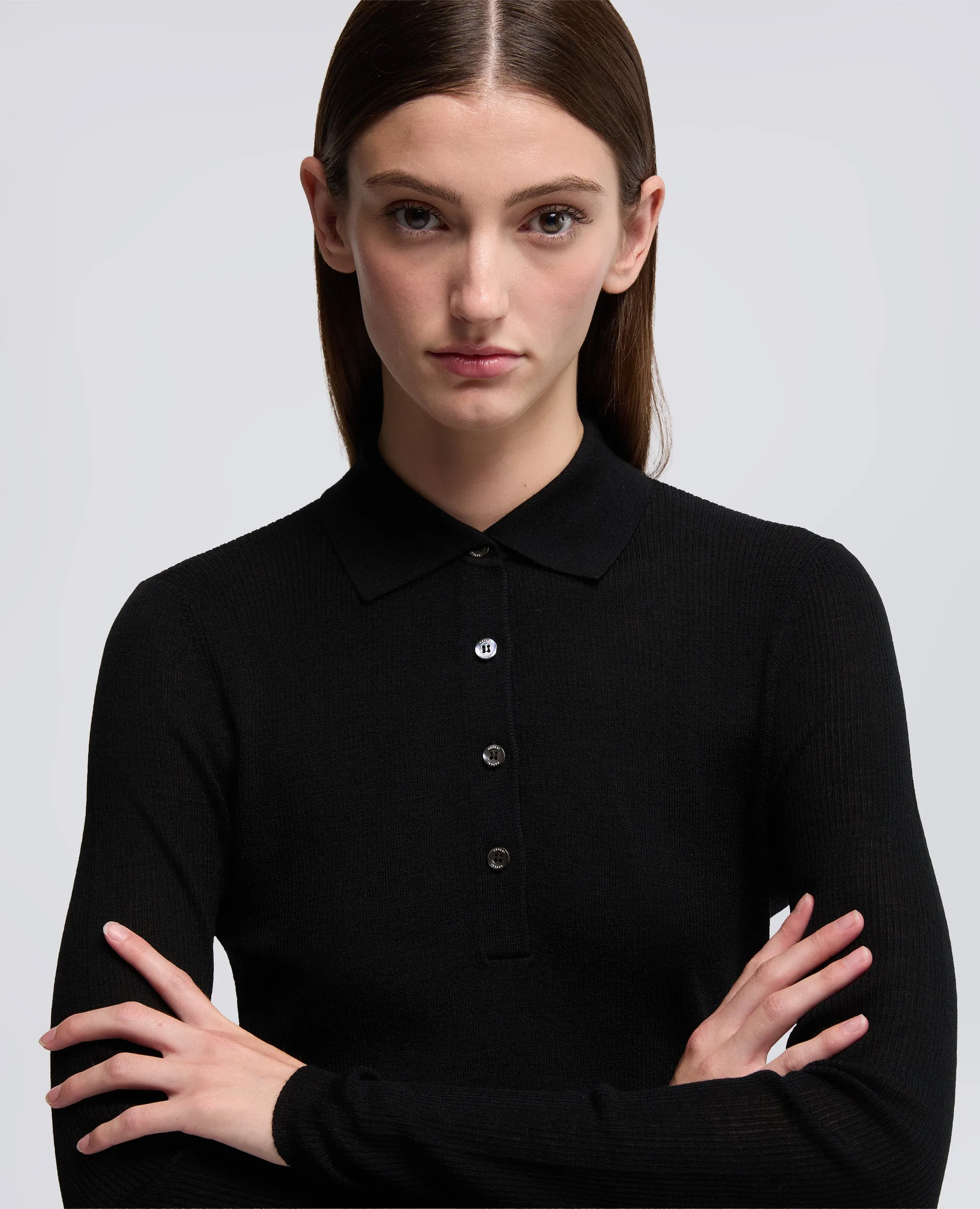 POLO IN LANA MERINO - NERO sold by Aspesi product image thumbnail 4
