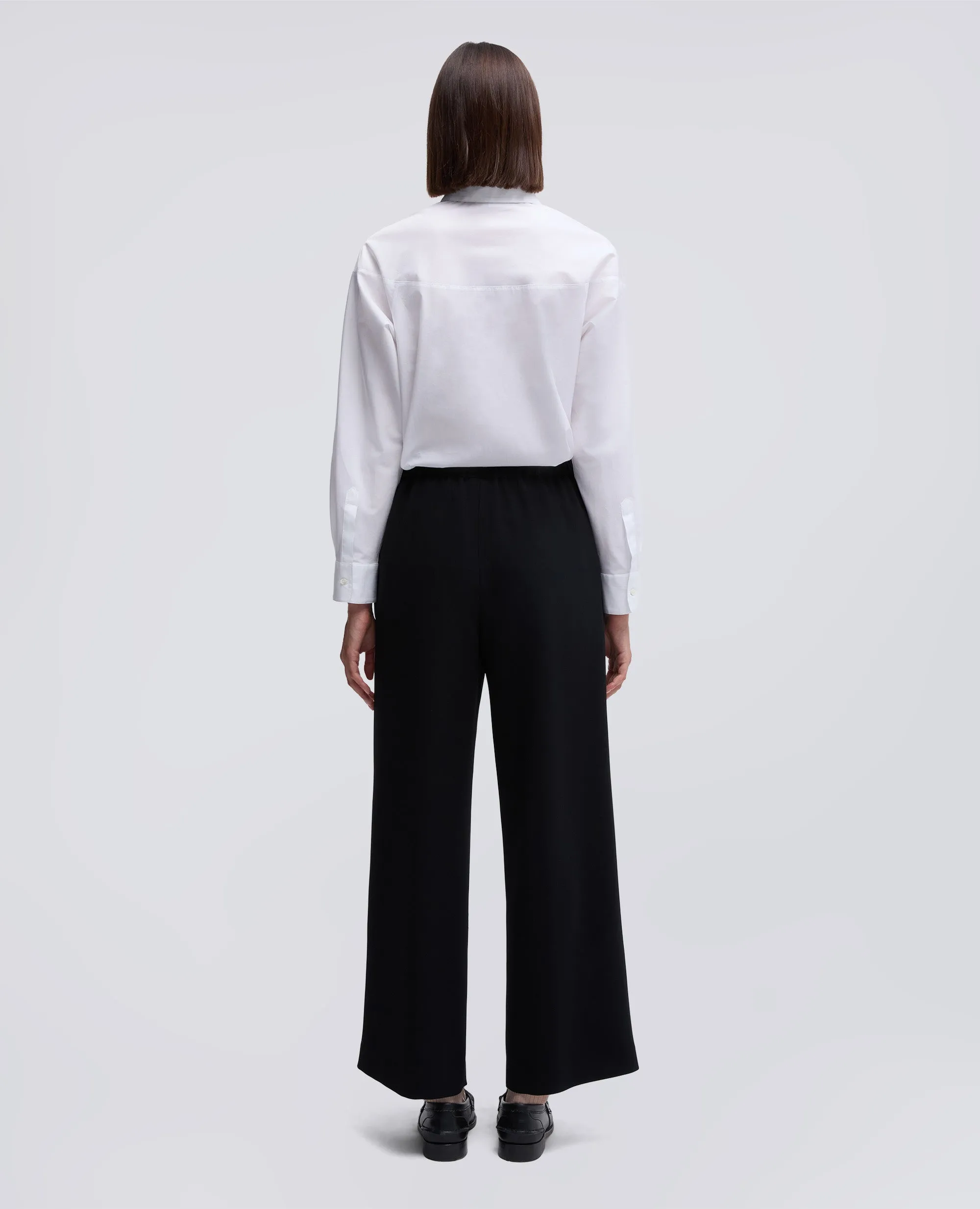 PANTALONE IN CADY CREPE CON ELASTICO - NERO sold by Aspesi product image thumbnail 3