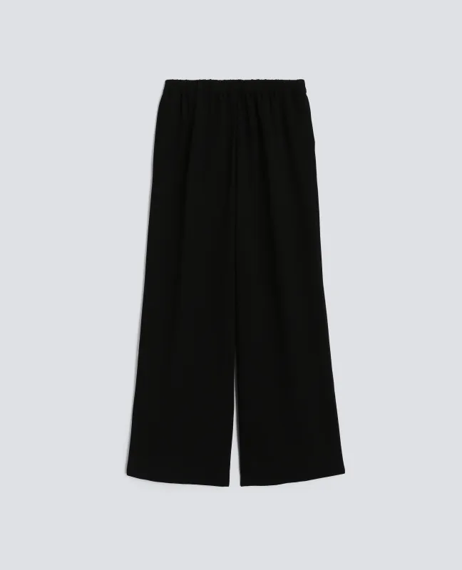 PANTALONE IN CADY CREPE CON ELASTICO - NERO sold by Aspesi