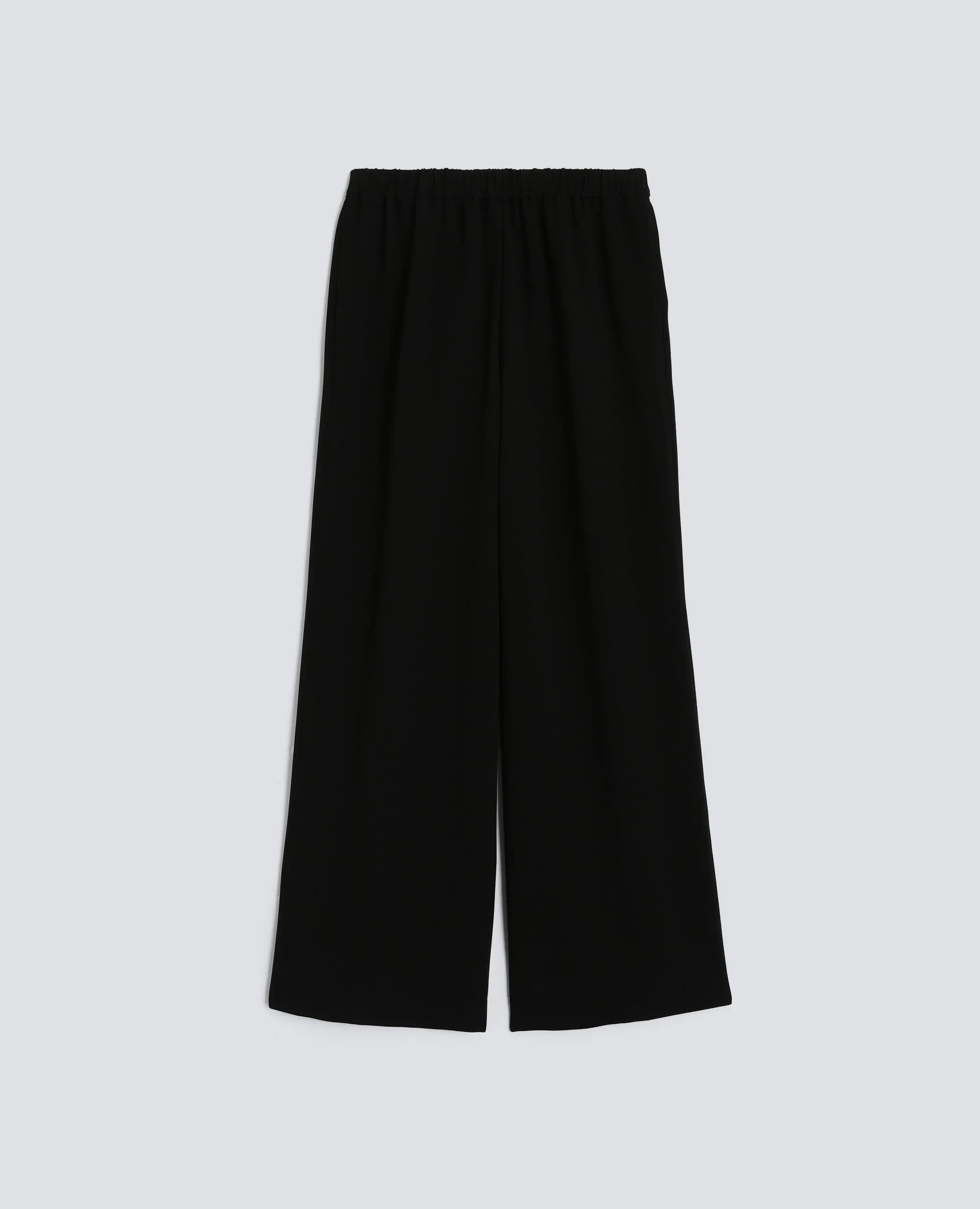 PANTALONE IN CADY CREPE CON ELASTICO - NERO sold by Aspesi