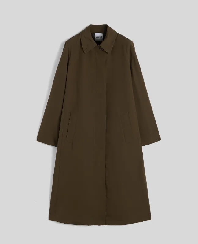 CAPPOTTO MARGARITA IN TELA DI MISTO COTONE - MILITARE sold by Aspesi