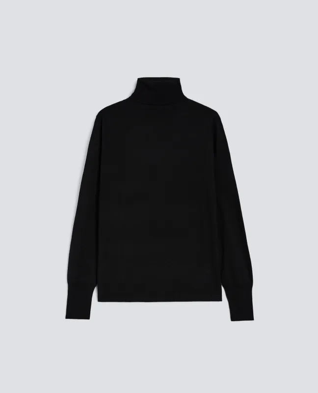 MAGLIA DOLCEVITA IN LANA - NERO sold by Aspesi