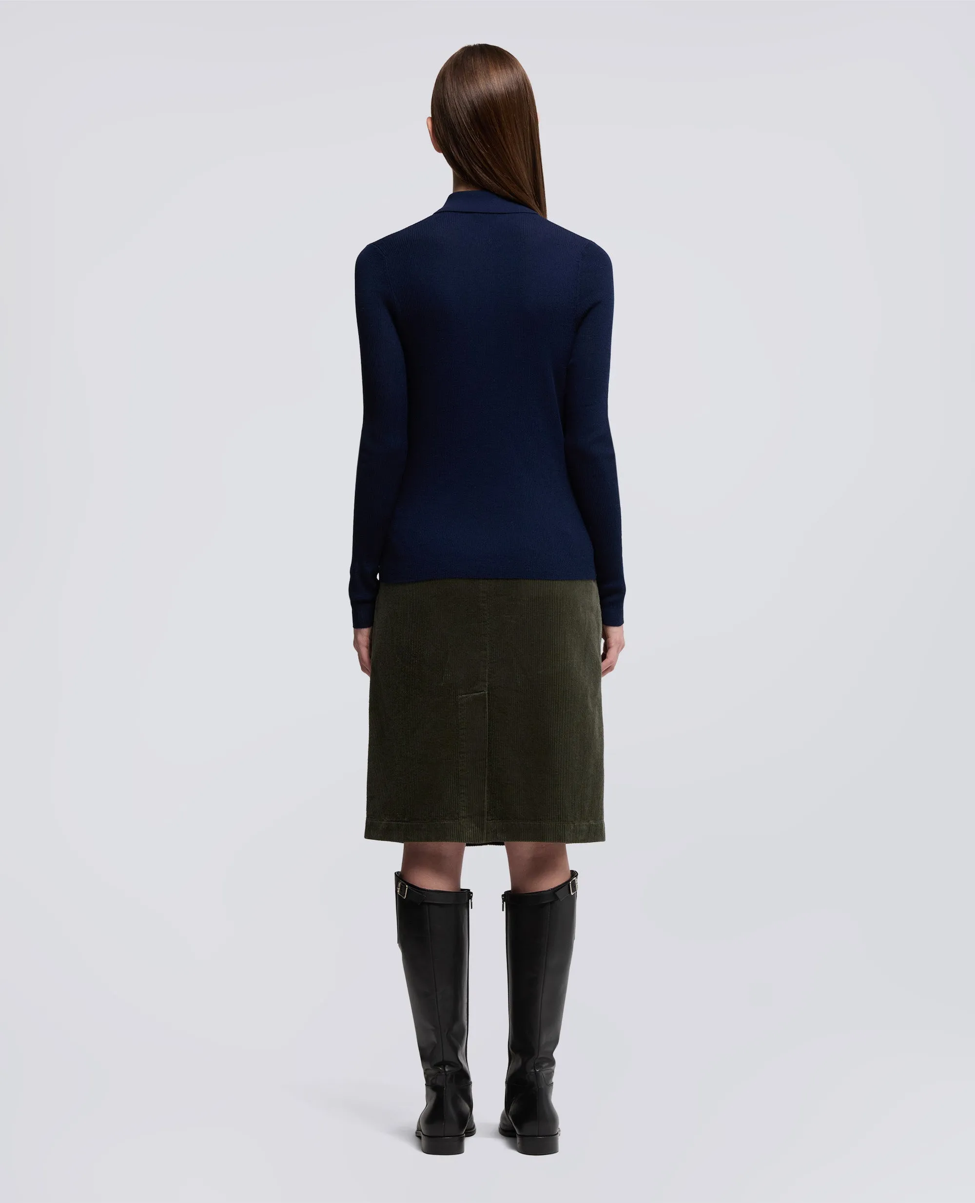 POLO IN LANA MERINO - BLU BLACK sold by Aspesi product image thumbnail 3