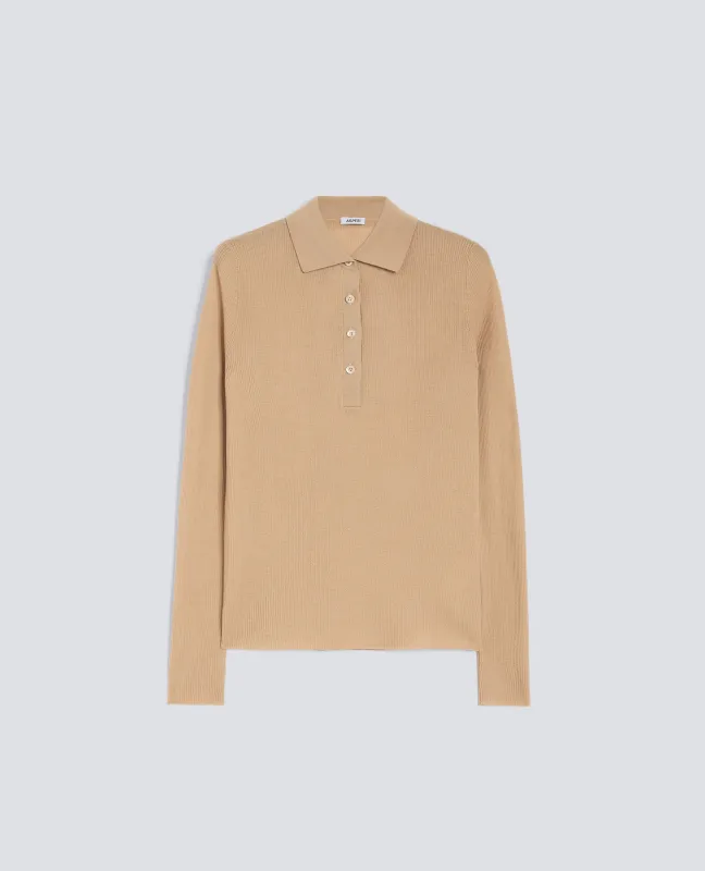 POLO IN LANA MERINO - CAMMELLO sold by Aspesi