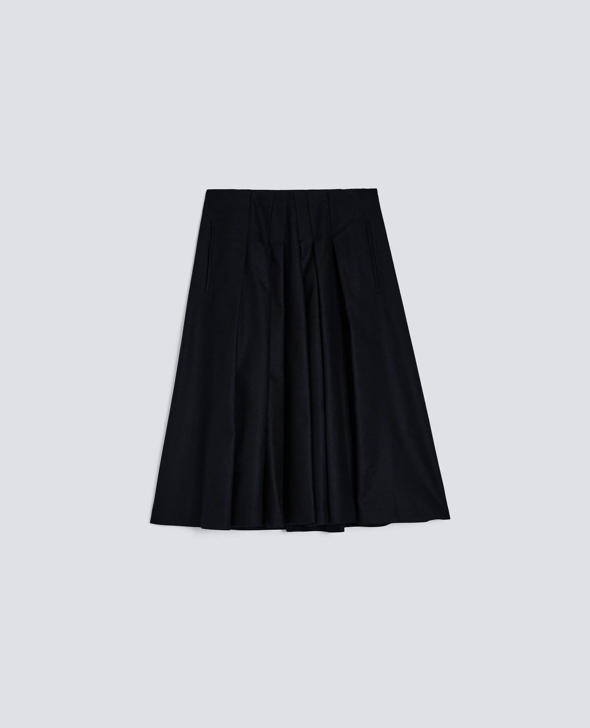 GONNA MIDI IN FLANELLA - NAVY sold by Aspesi