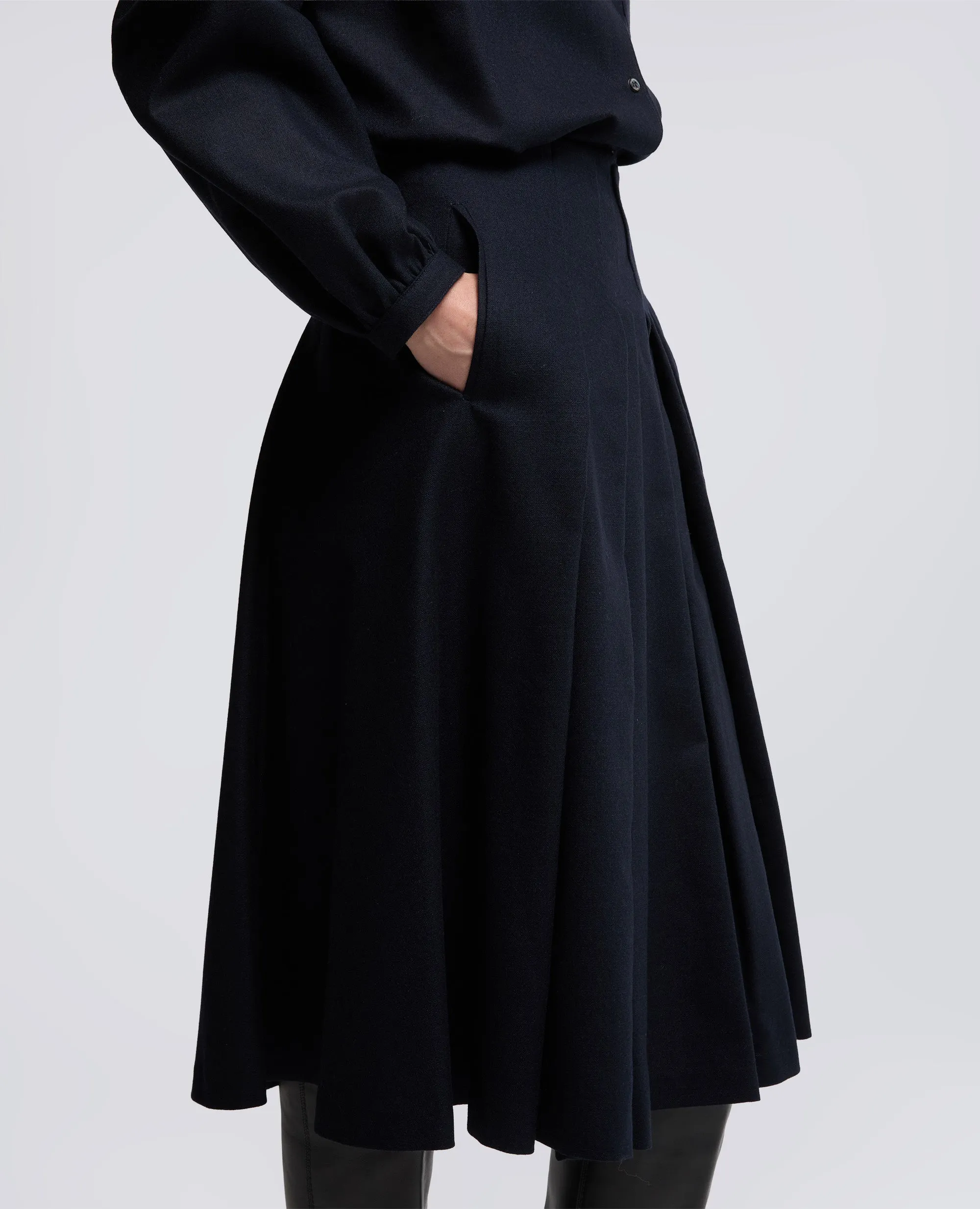 GONNA MIDI IN FLANELLA - NAVY sold by Aspesi product image thumbnail 4