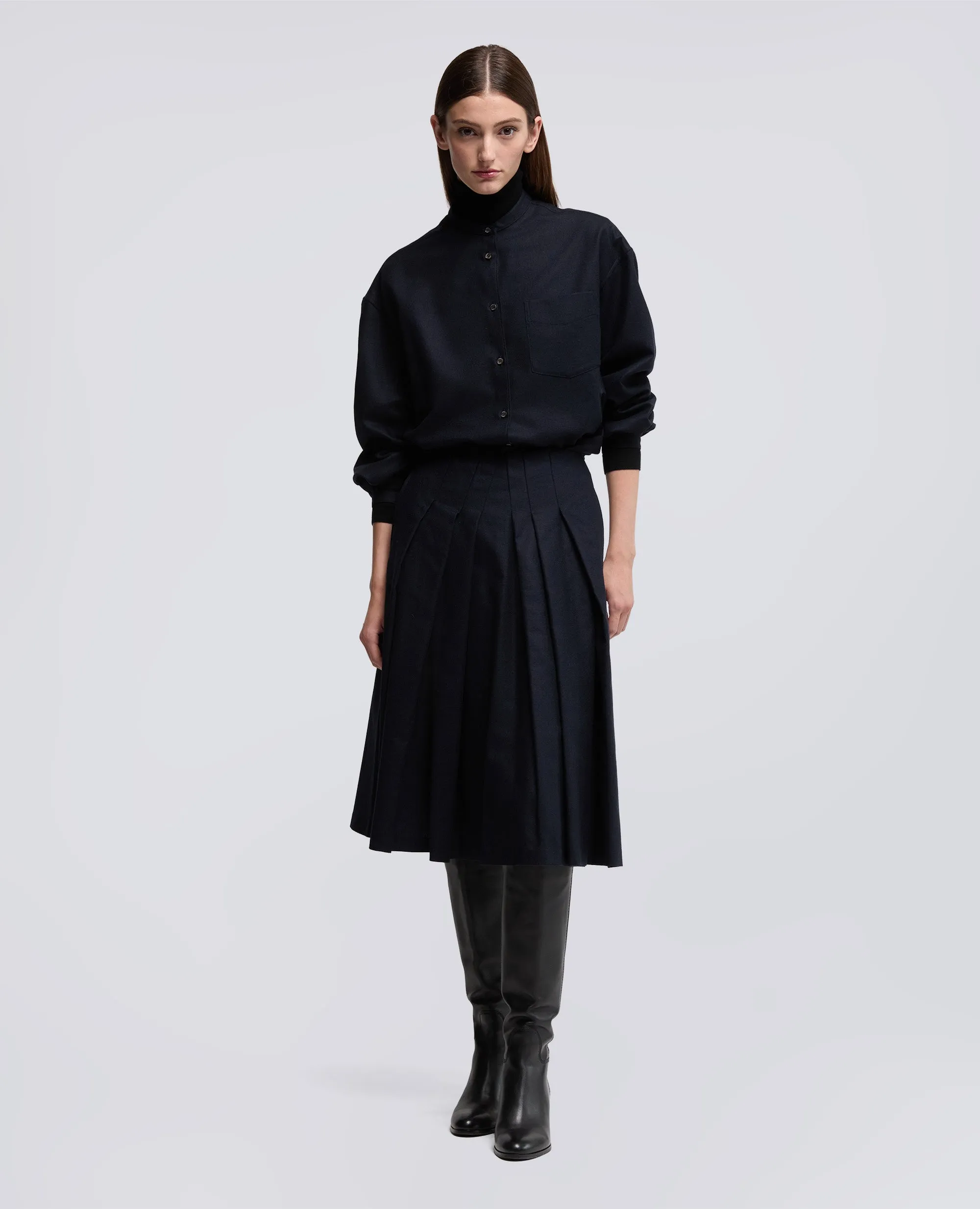 GONNA MIDI IN FLANELLA - NAVY sold by Aspesi product image thumbnail 2