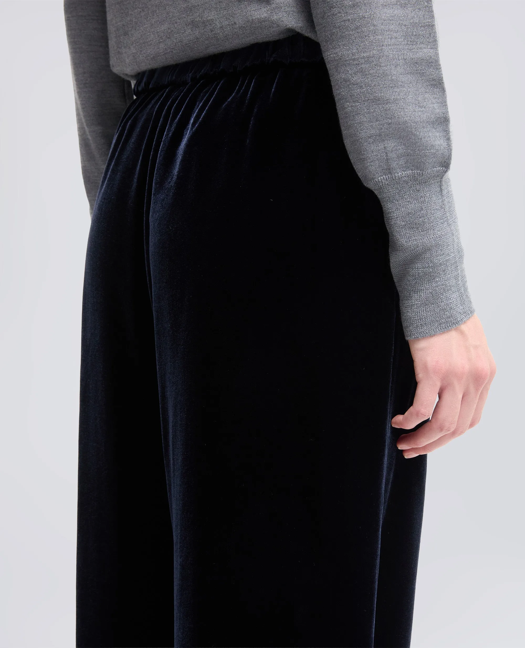 PANTALONE AMPIO IN VELLUTO LISCIO - NAVY sold by Aspesi product image thumbnail 4