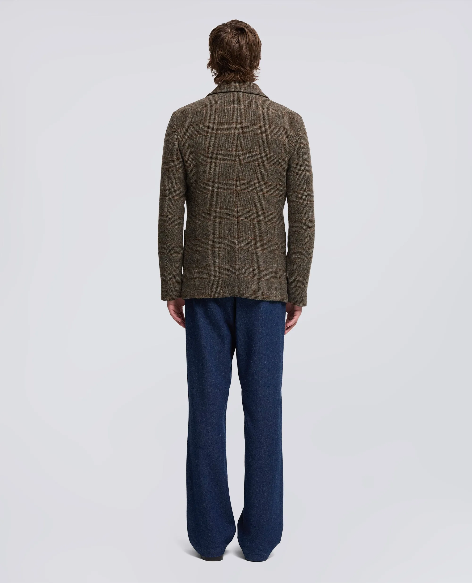 BLAZER ISAAC IN LANA SHETLAND - CHECK MARRONE sold by Aspesi product image thumbnail 3