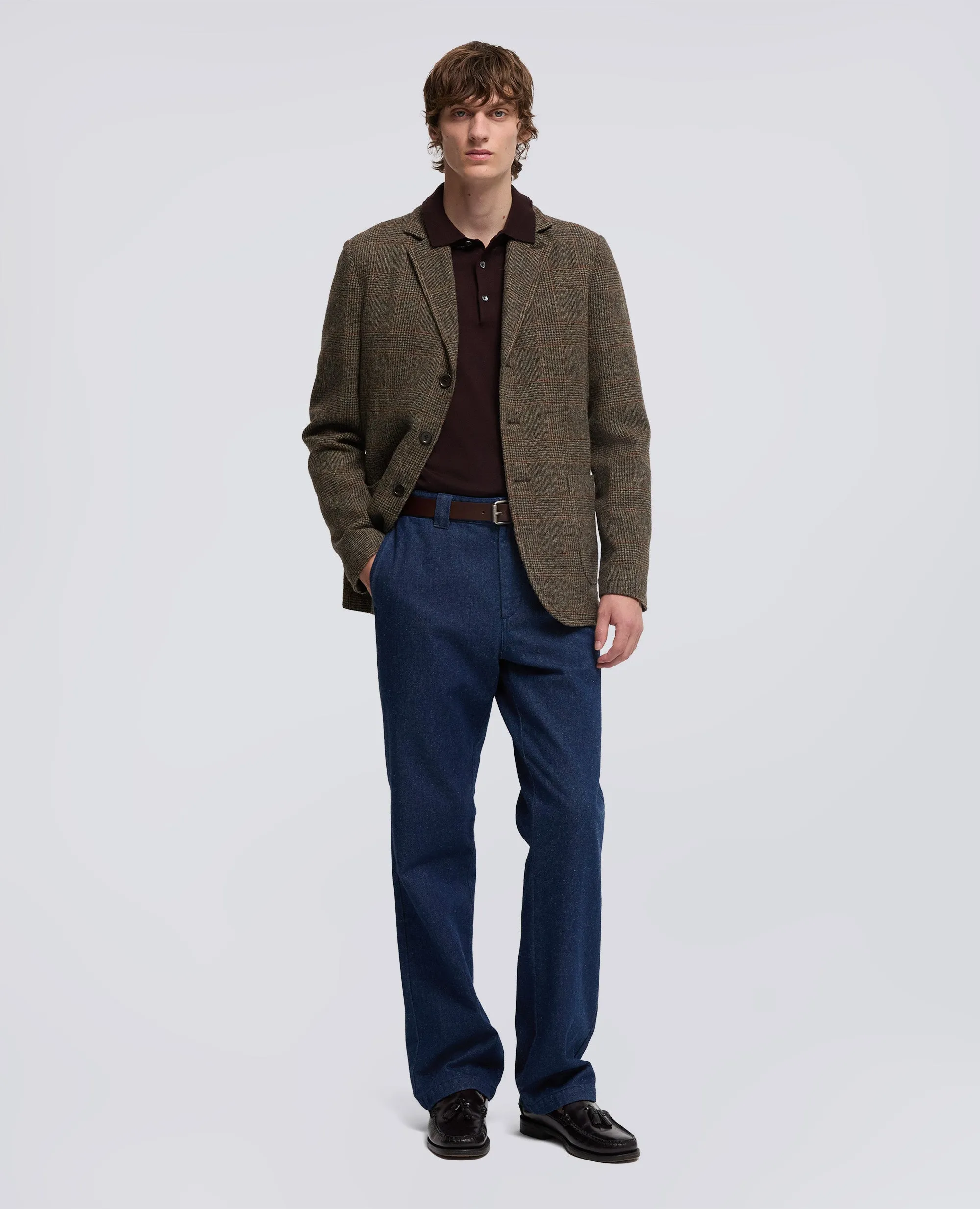 BLAZER ISAAC IN LANA SHETLAND - CHECK MARRONE sold by Aspesi product image thumbnail 2
