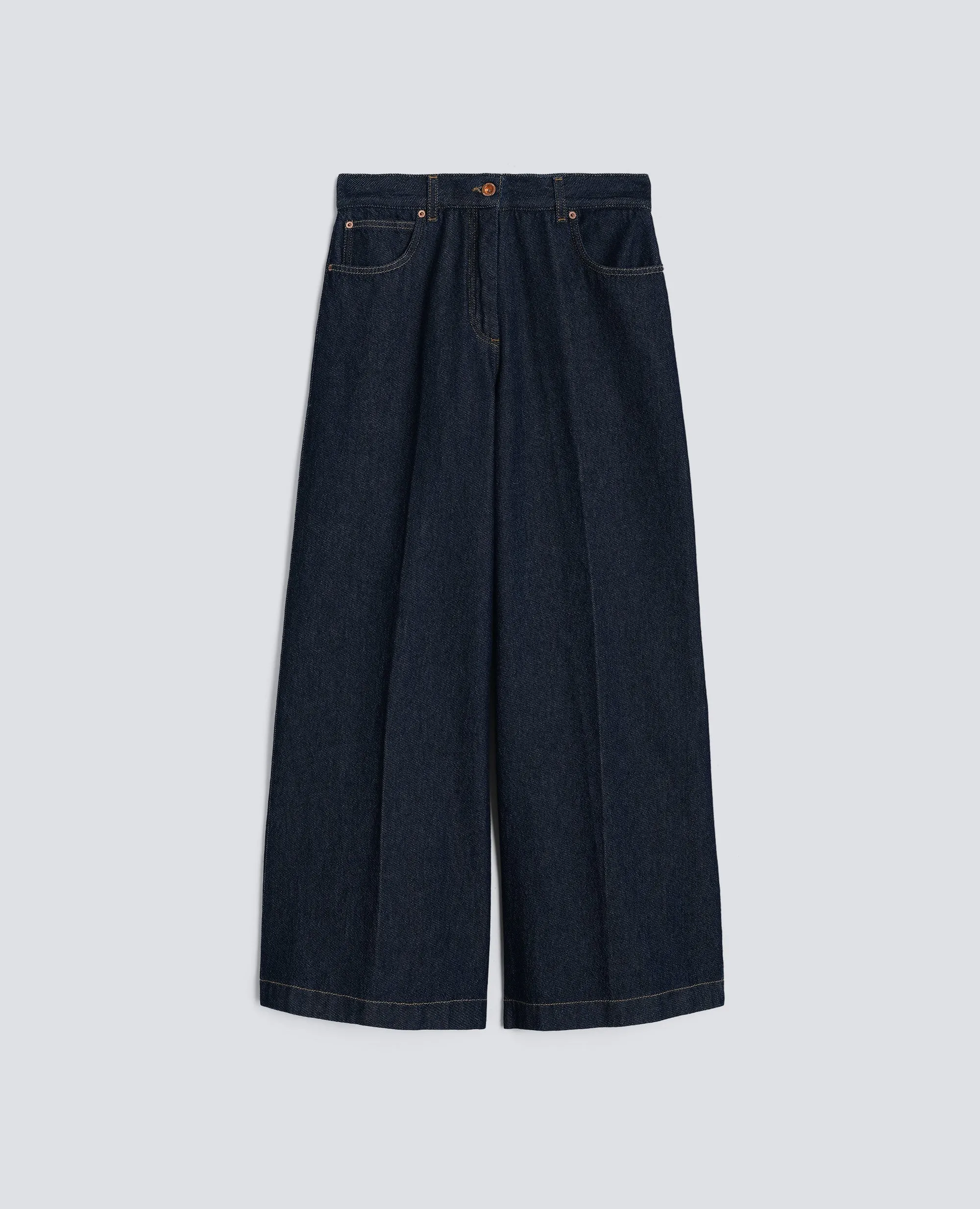 PANTALONE WIDE LEG IN DENIM - DENIM sold by Aspesi
