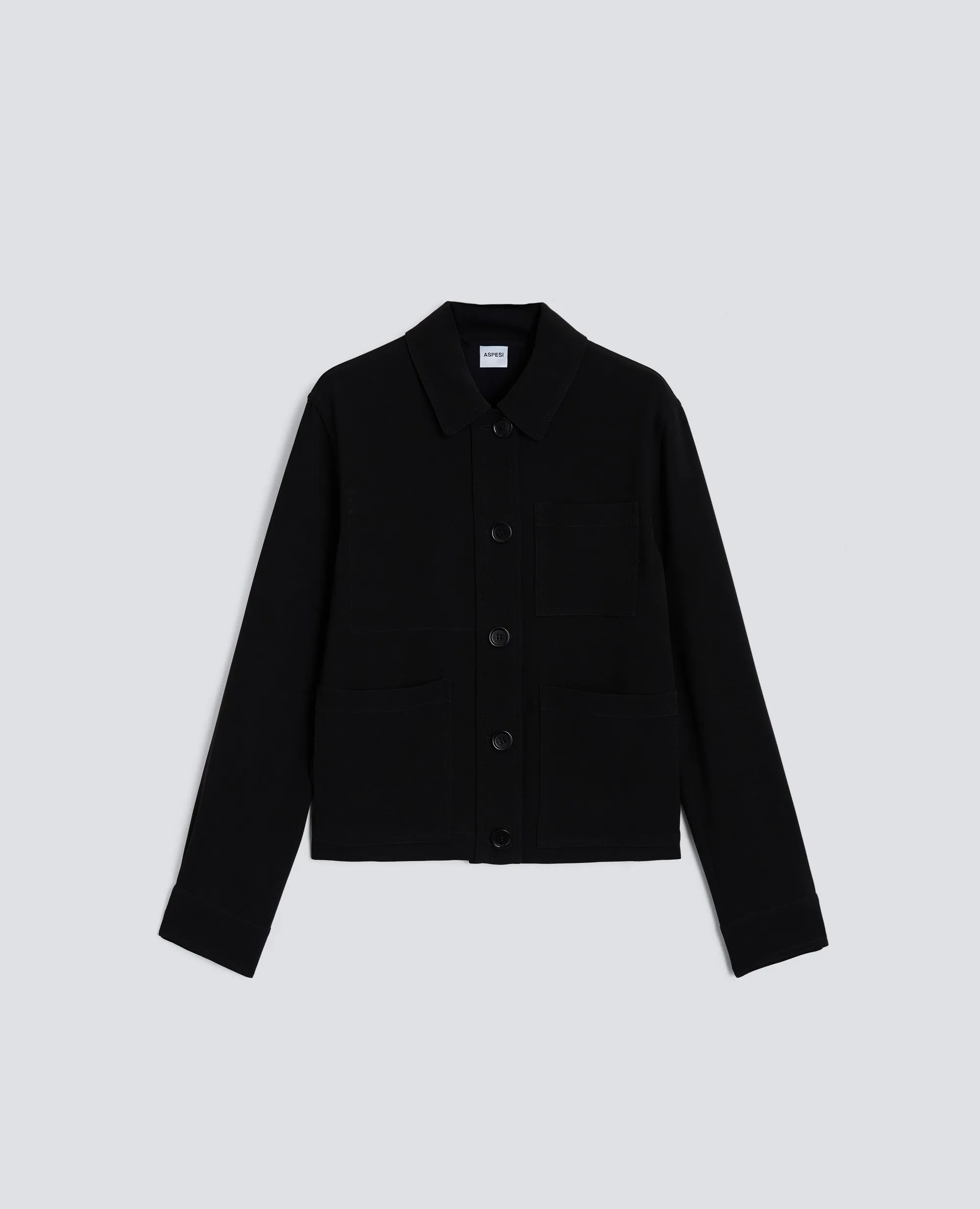 GIACCA BOXY IN CREPE CADY - NERO sold by Aspesi