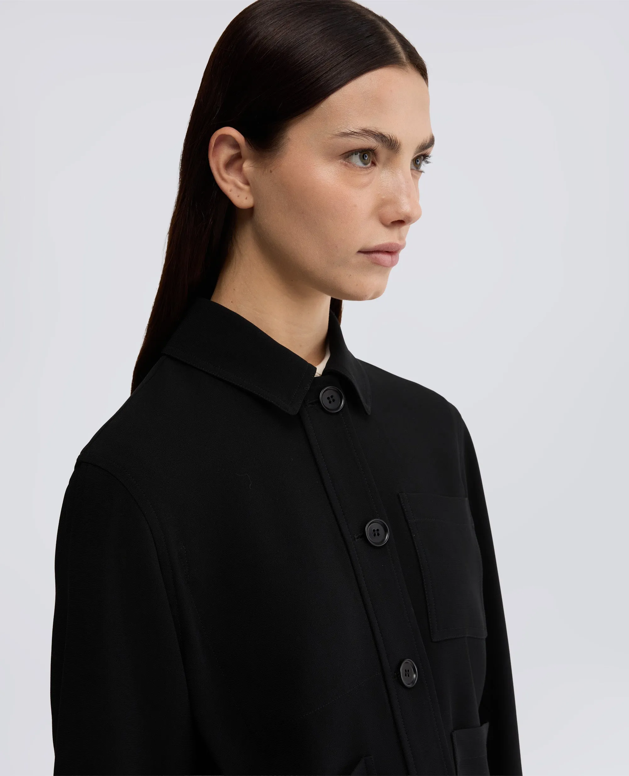 GIACCA BOXY IN CREPE CADY - NERO sold by Aspesi product image thumbnail 4