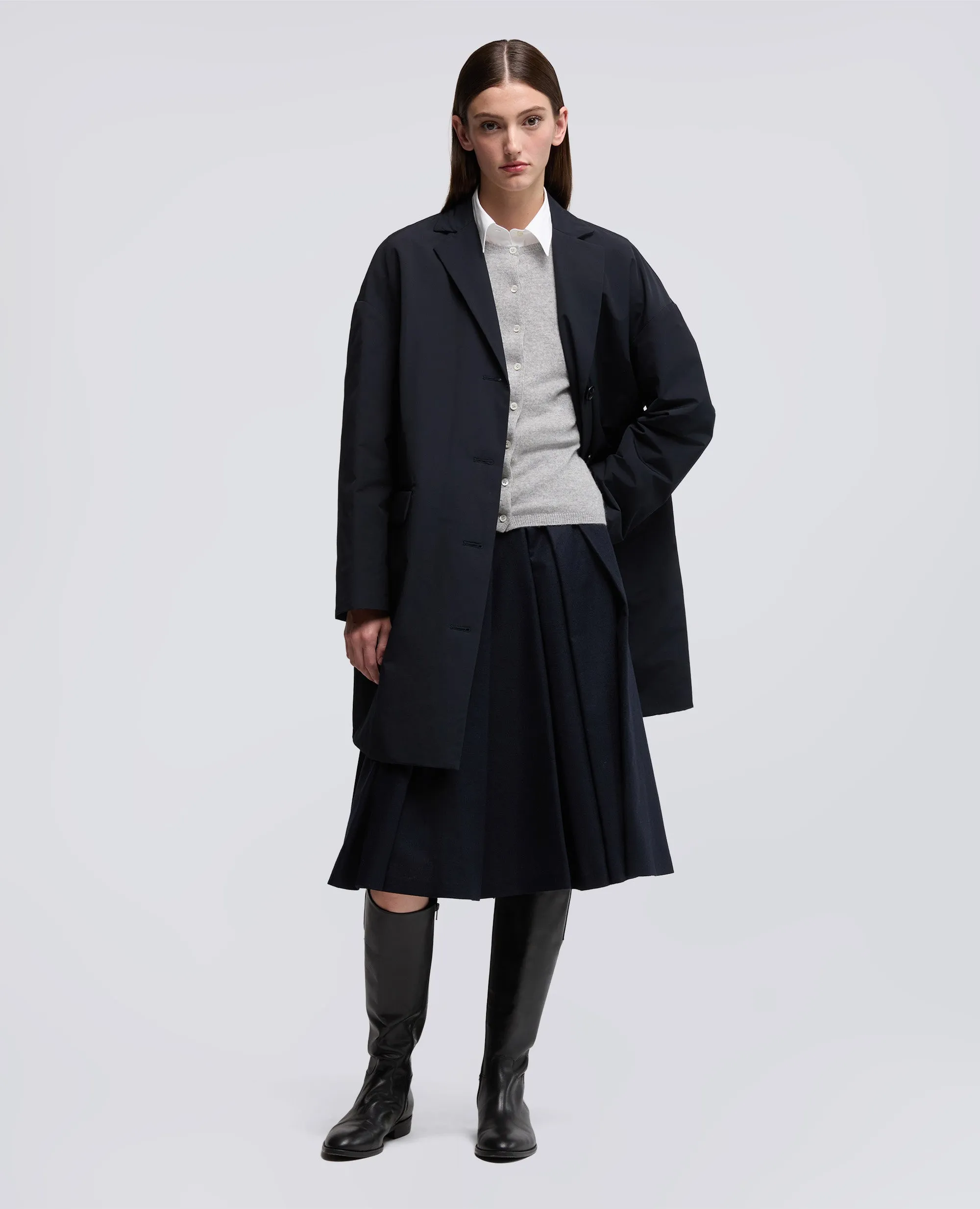 CAPPOTTO CEDRATA IN TELA DI MISTO COTONE - NAVY sold by Aspesi product image thumbnail 2