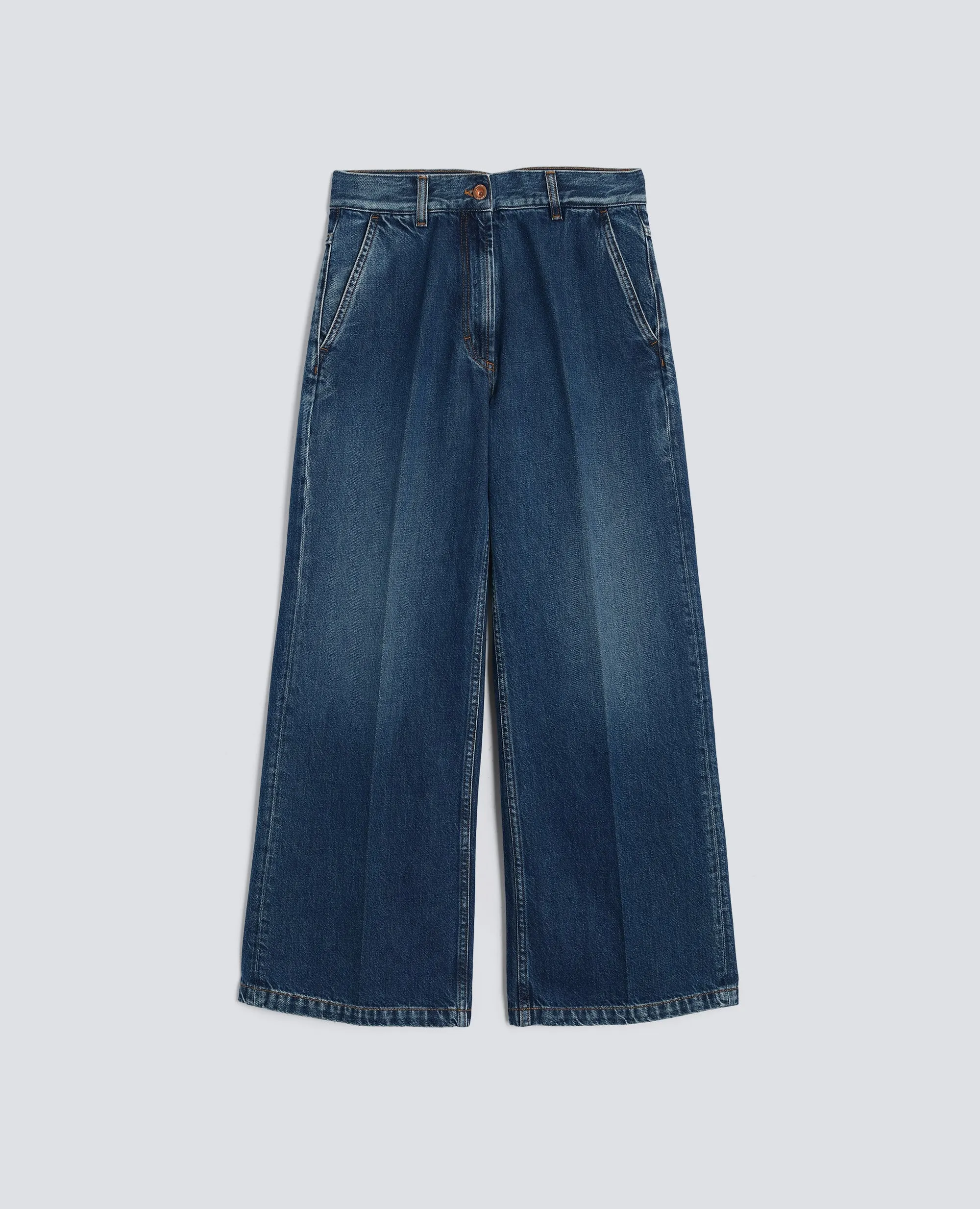 PANTALONE WIDE LEG IN DENIM - DENIM sold by Aspesi