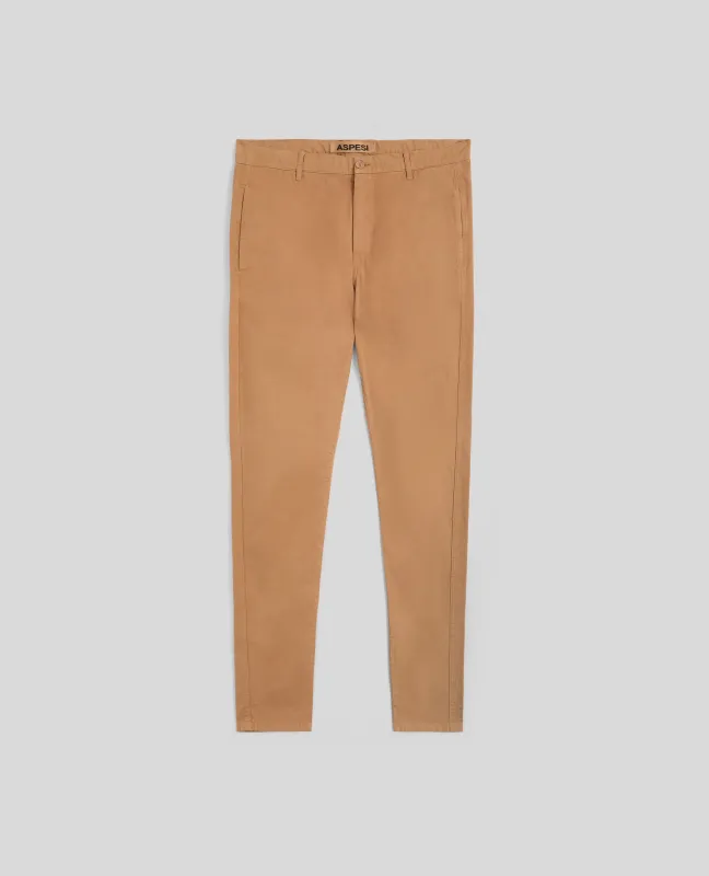 PANTALONI CHINO IN GABARDINE DI COTONE - BEIGE sold by Aspesi