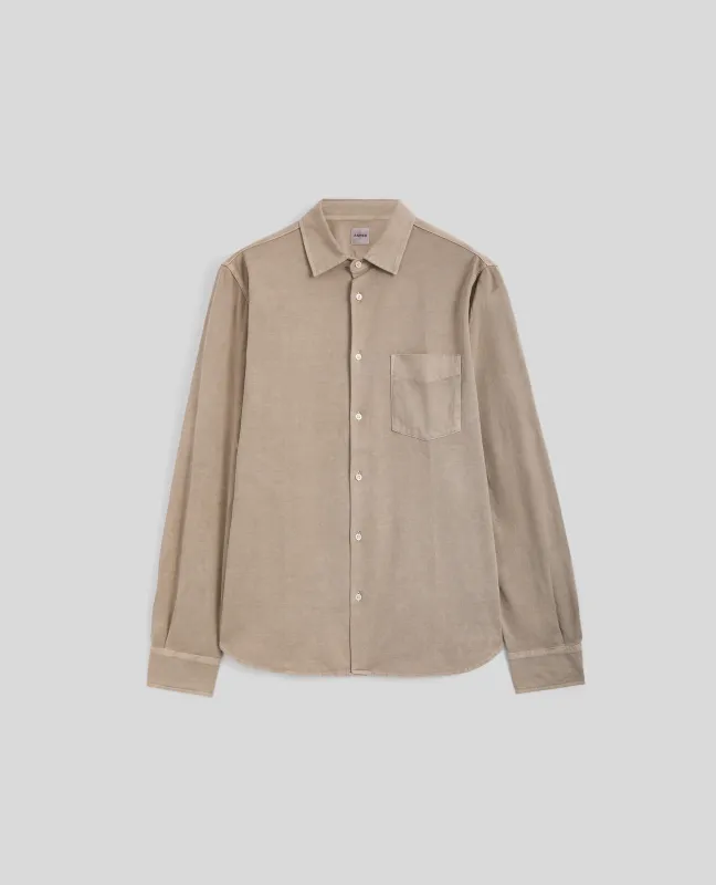 CAMICIA IN JERSEY DI COTONE - SABBIA sold by Aspesi