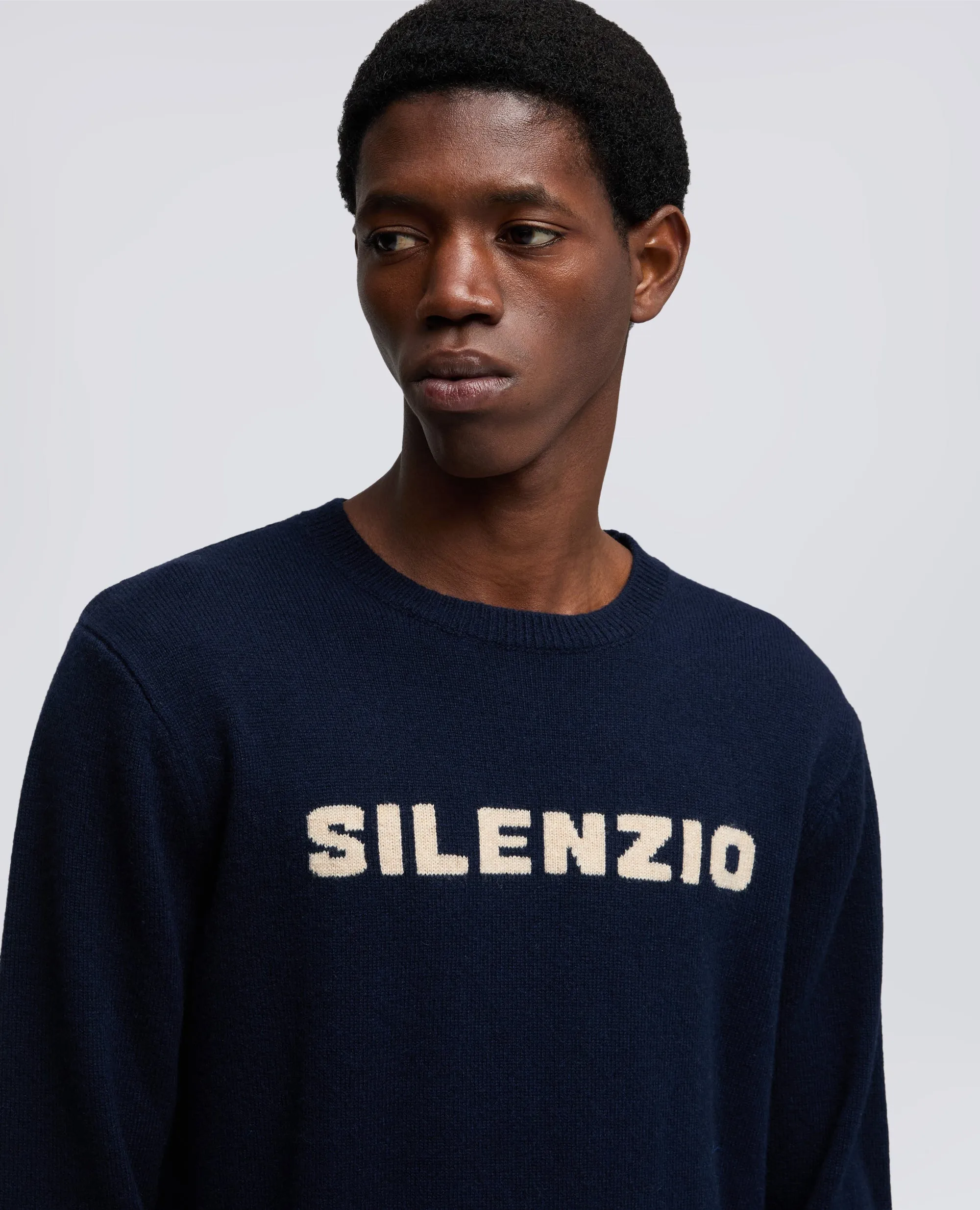 MAGLIA "SILENZIO" GIROCOLLO IN MISTO LANA, YAK E CASHMERE - NAVY sold by Aspesi product image thumbnail 4