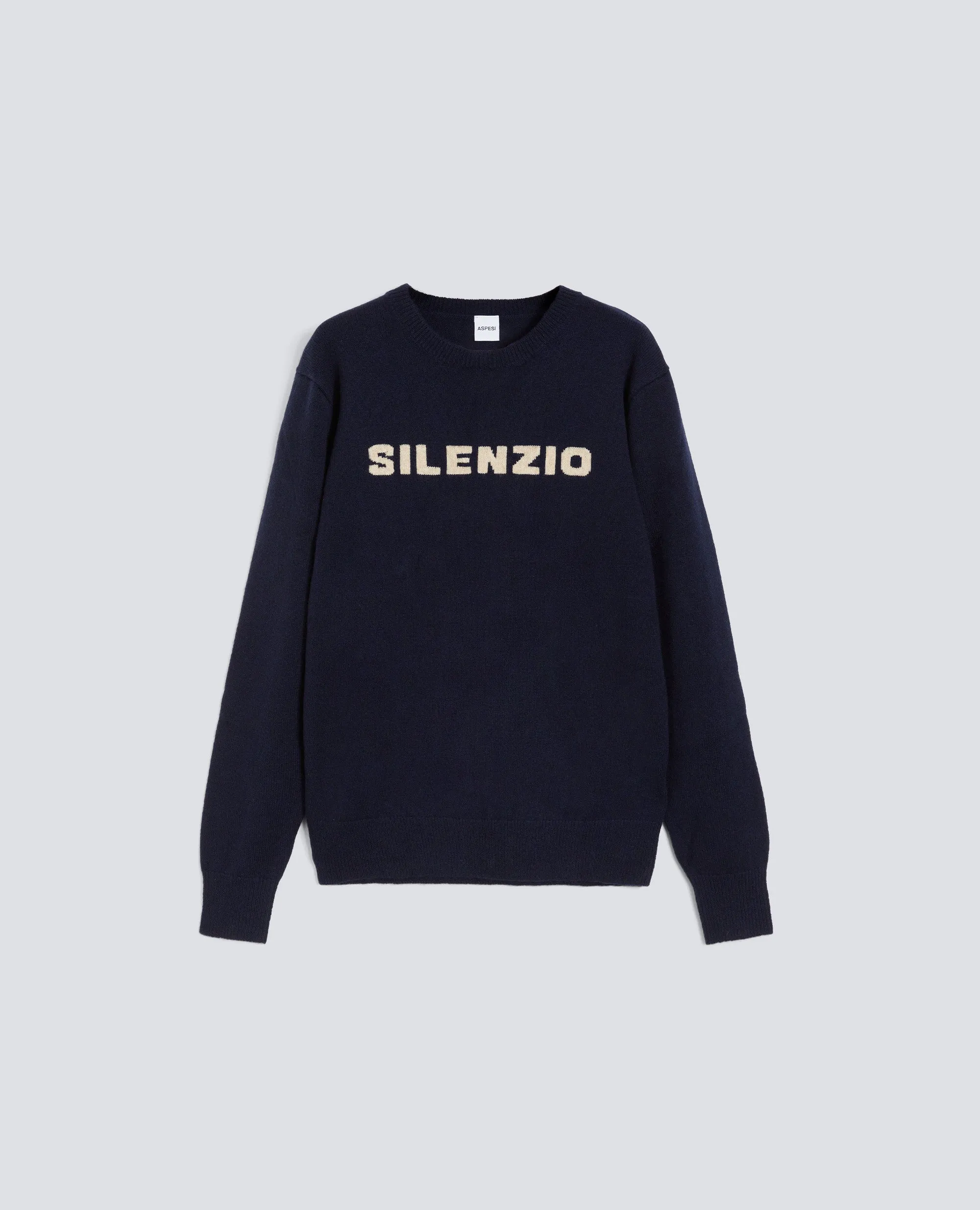 MAGLIA "SILENZIO" GIROCOLLO IN MISTO LANA, YAK E CASHMERE - NAVY sold by Aspesi